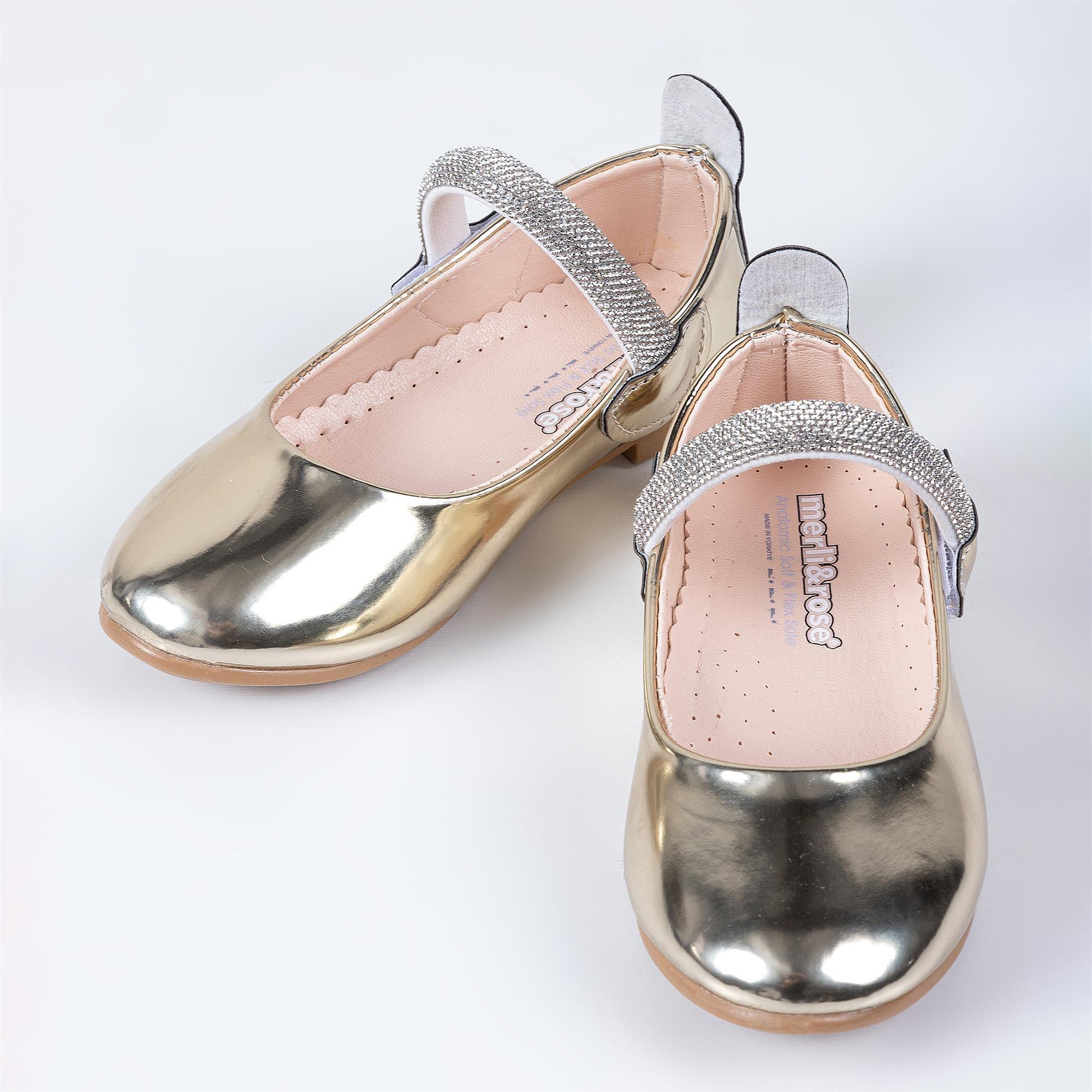 Merli&Rose Kız Çocuk Kalpli Babet Altın Ayna F10005