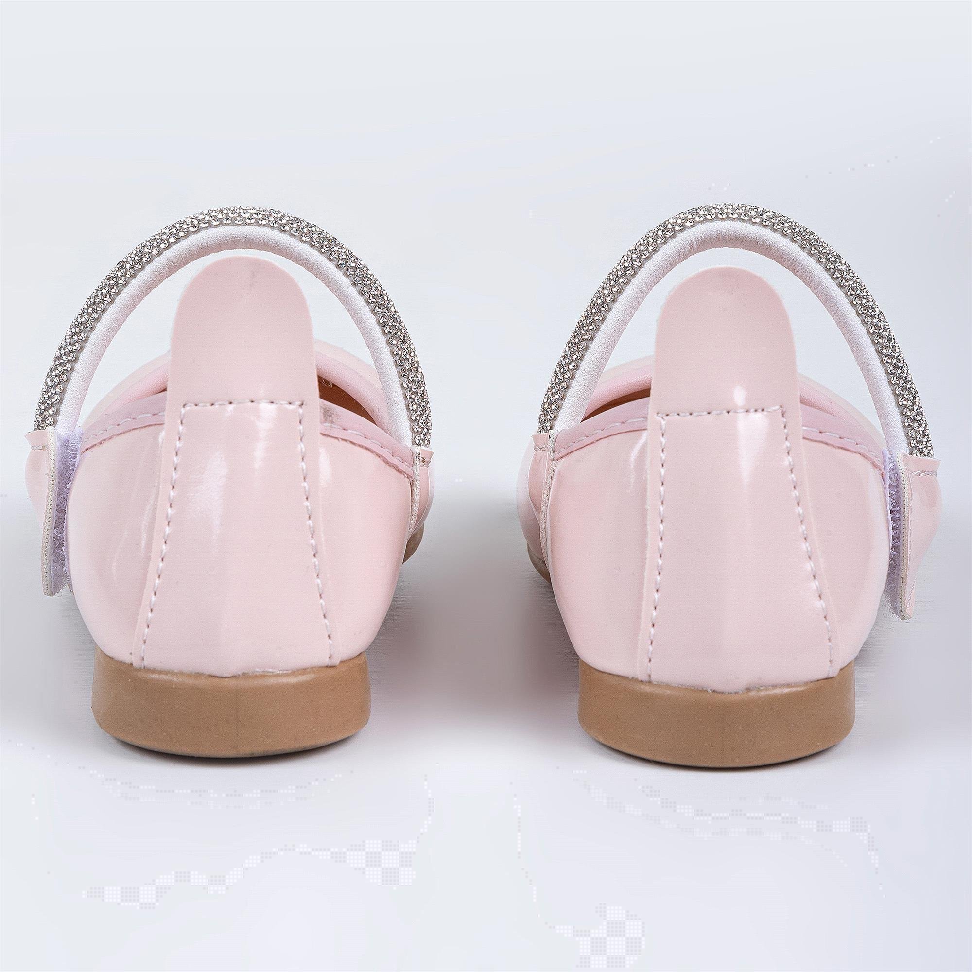 Merli&Rose Kız Çocuk Kalpli Babet Pudra Rugan P10005