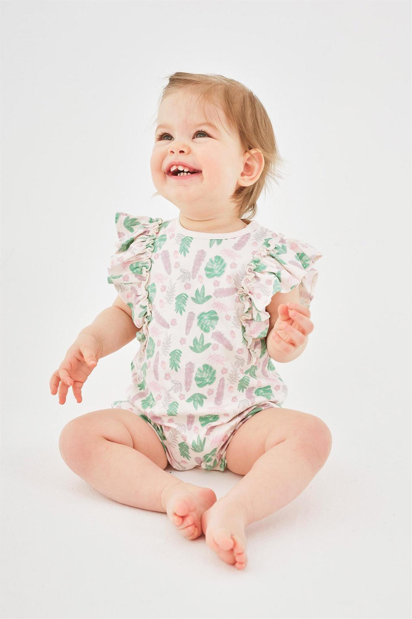Miny Center Kız Bebek 2'li Kısa Kollu Çıtçıtlı Body Pembe MNT23K031