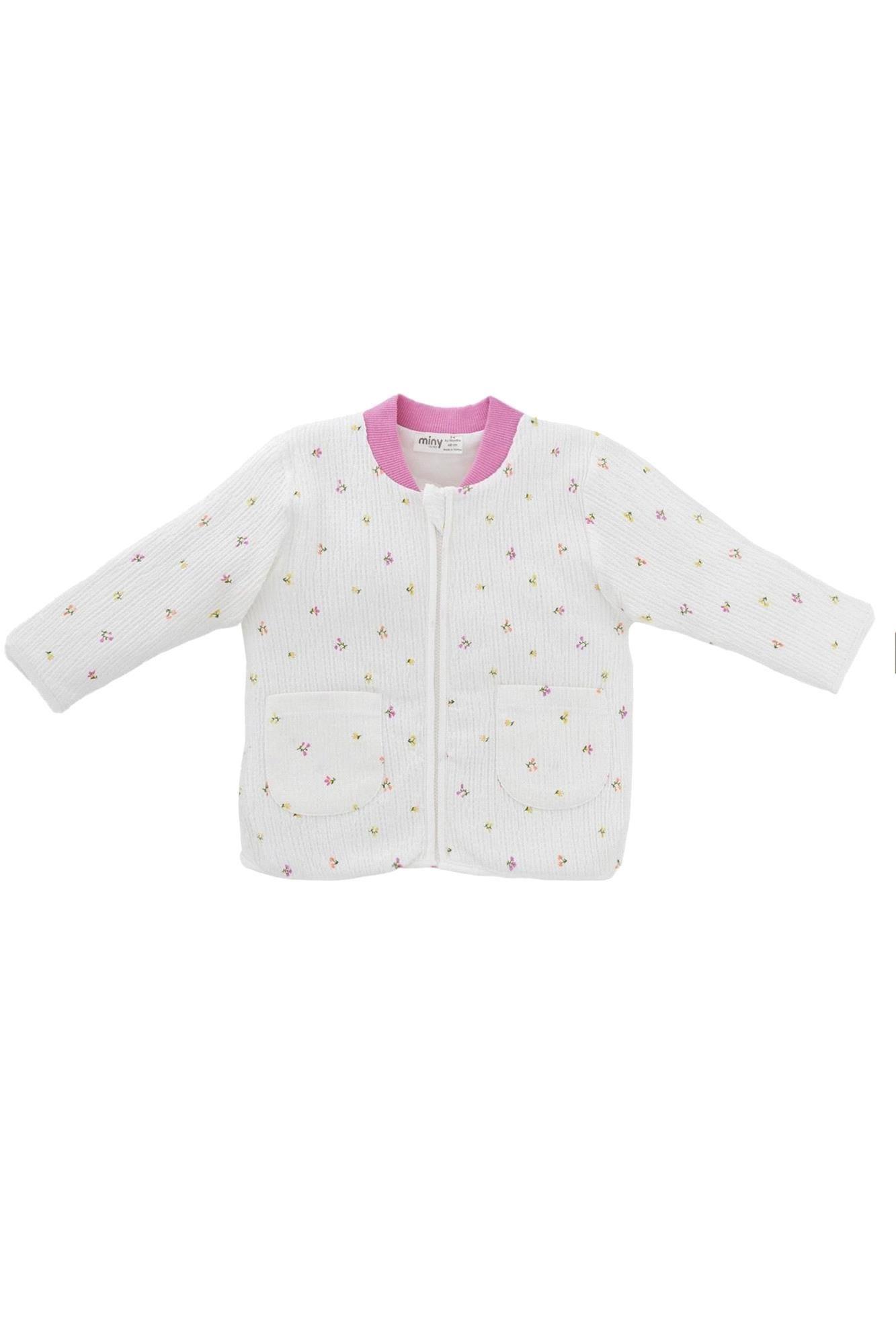Miny Center Kız Bebek Ceket Beyaz MNT24K003