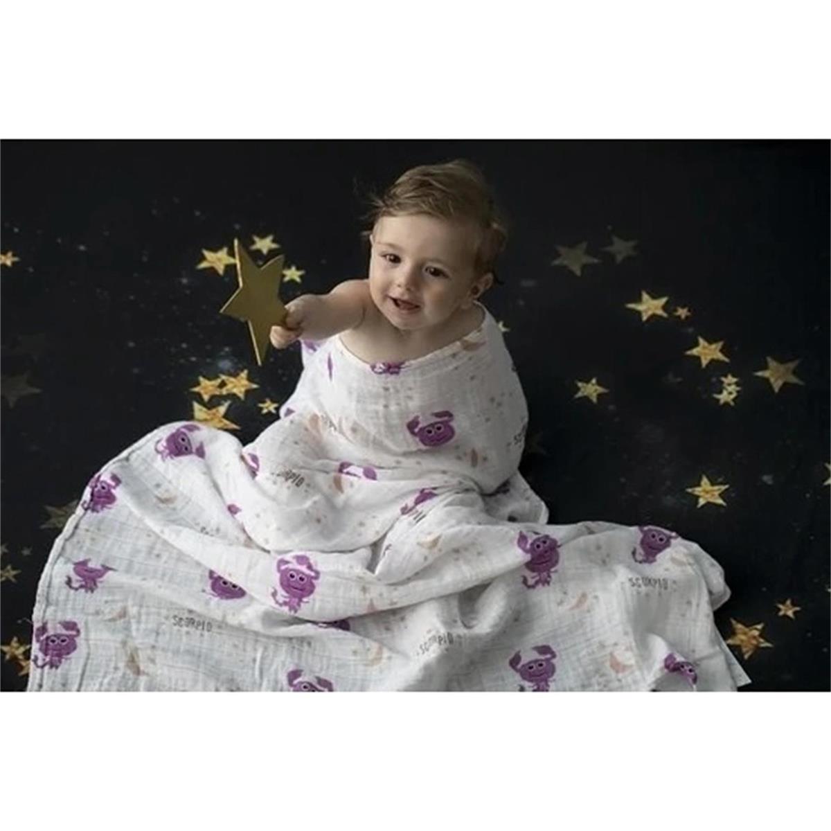 Momeasy B008 Burç Desenli Tekli Örtü Akrep 100x120 cm