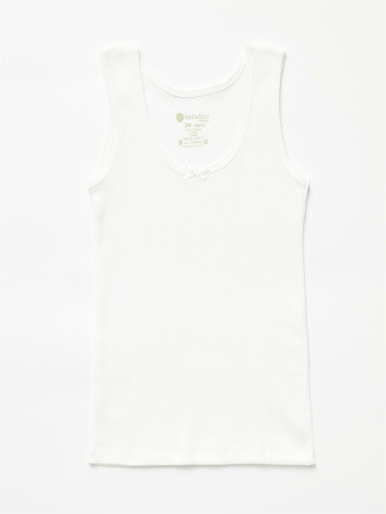 Natuline Kız Çocuk 2'li Kaşkorse Atlet Beyaz 4003