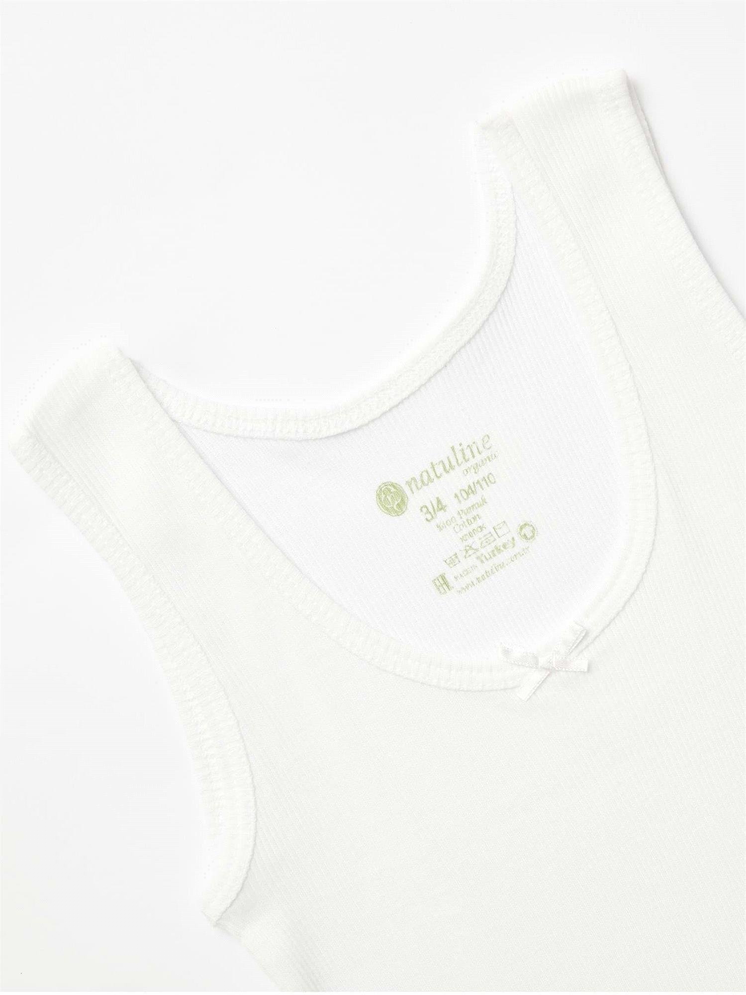 Natuline Kız Çocuk 2'li Kaşkorse Atlet Beyaz 4003