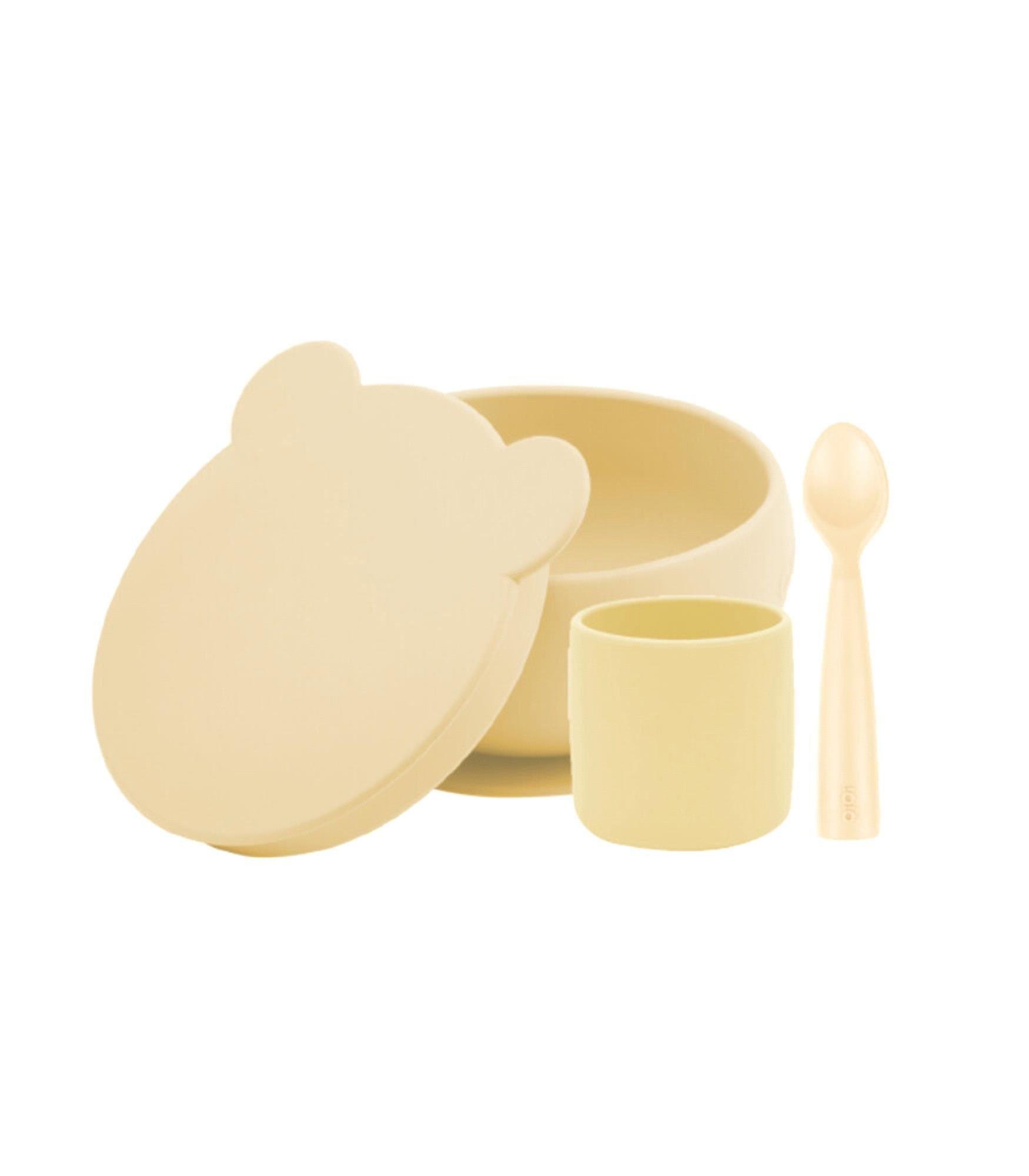Oioi Blw Set I Silikon 3'lü Beslenme Seti Mellow Yellow 01350006
