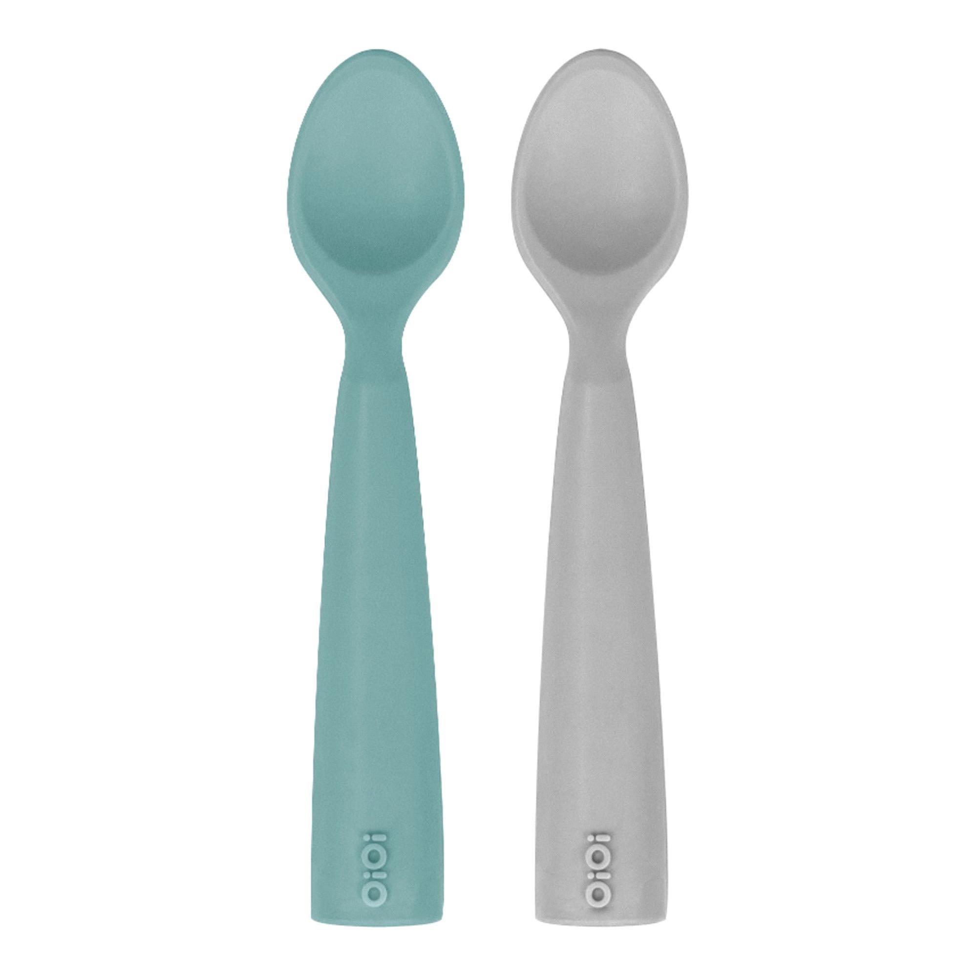 Oioi Nam Nam 2'li Silikon Kaşık Aqua Green/Powder Grey 1140016