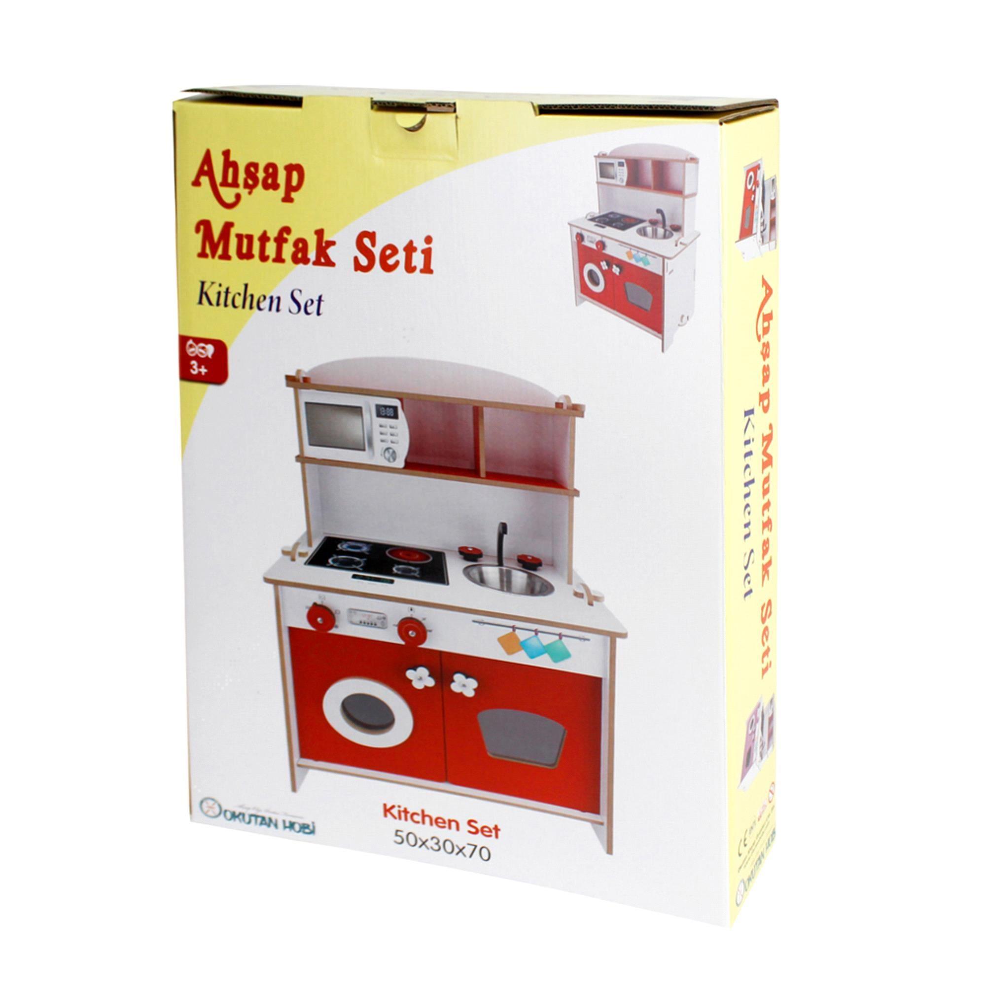 Okutan Hobi Ahşap Çocuk Oyun Mutfağı Kırmızı ÇG82