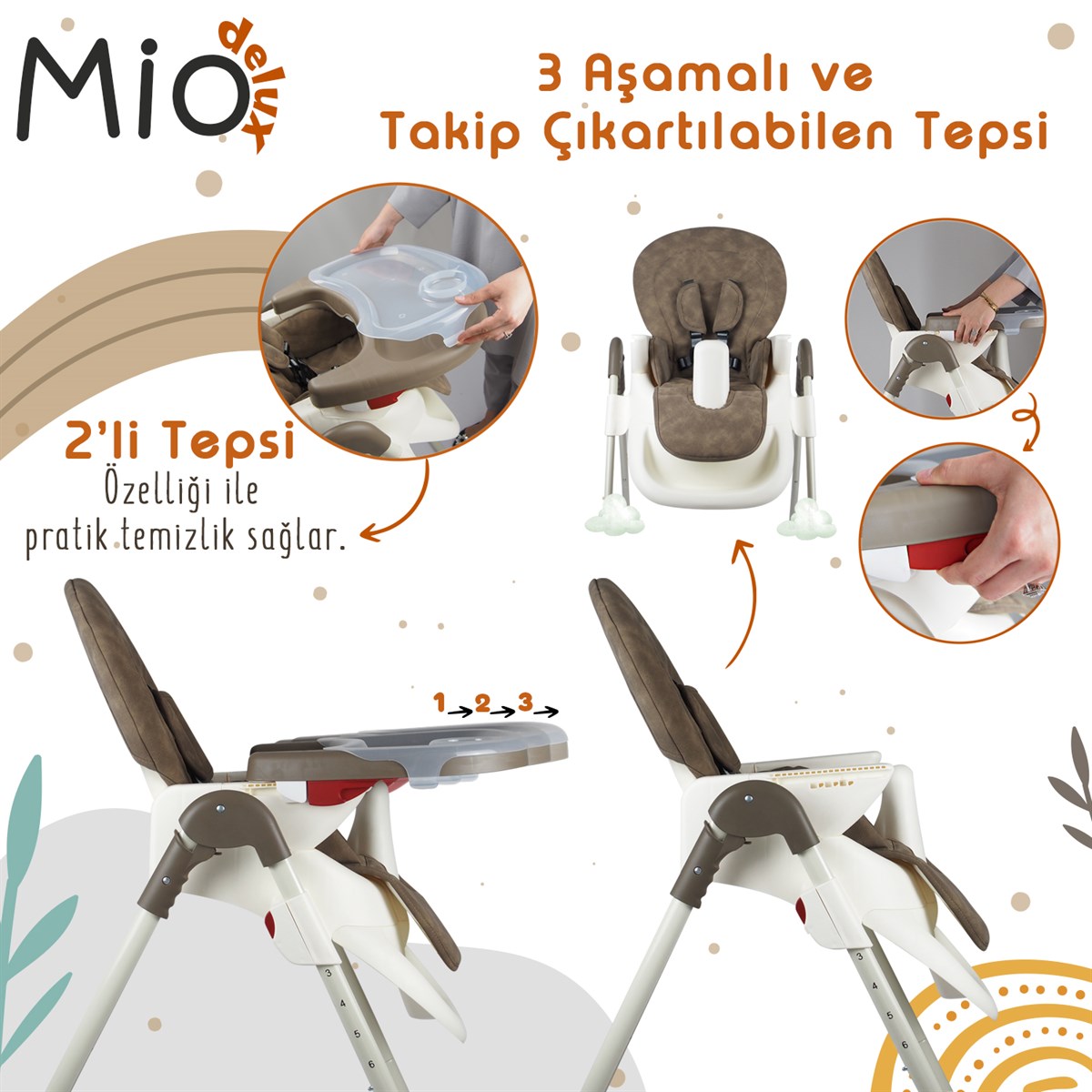 Prego 3032 Mio Deluxe Mama Sandalyesi Krem