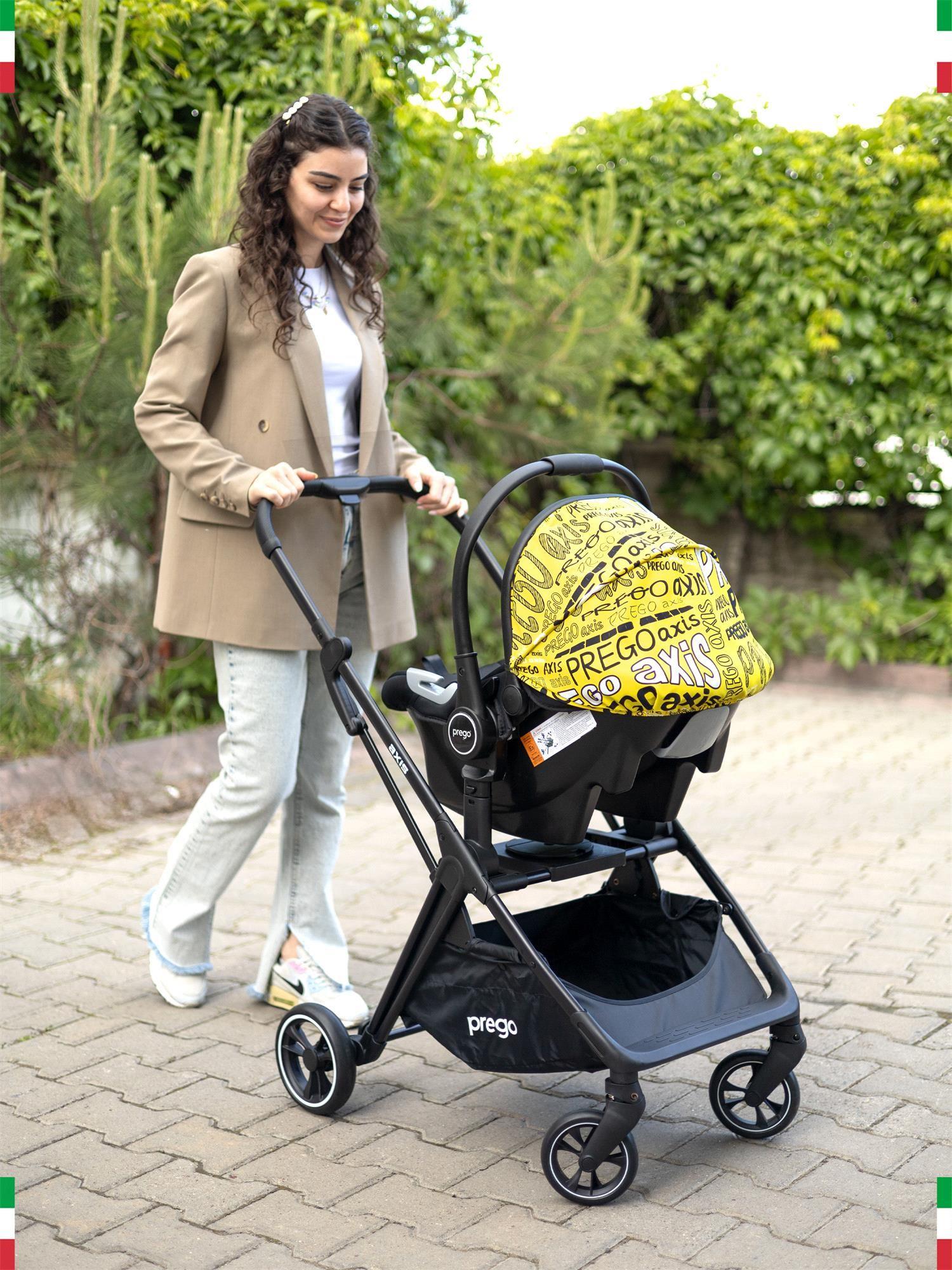 Prego Axis 360 Derece Dönebilen Çift Yönlü Travel Bebek Arabası Gri 2242