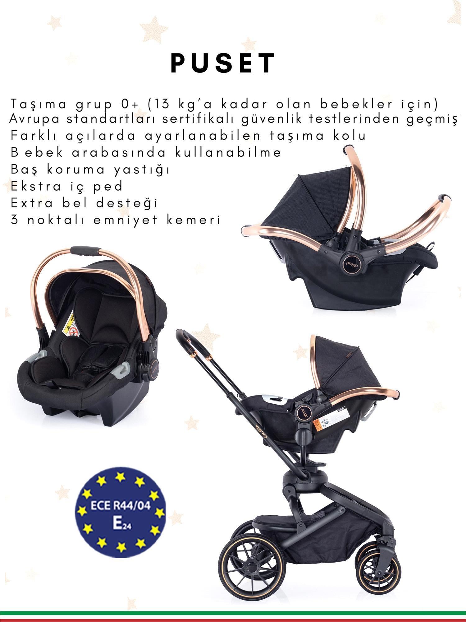 Prego Calista Travel Sistem Bebek Arabası Siyah 2045 