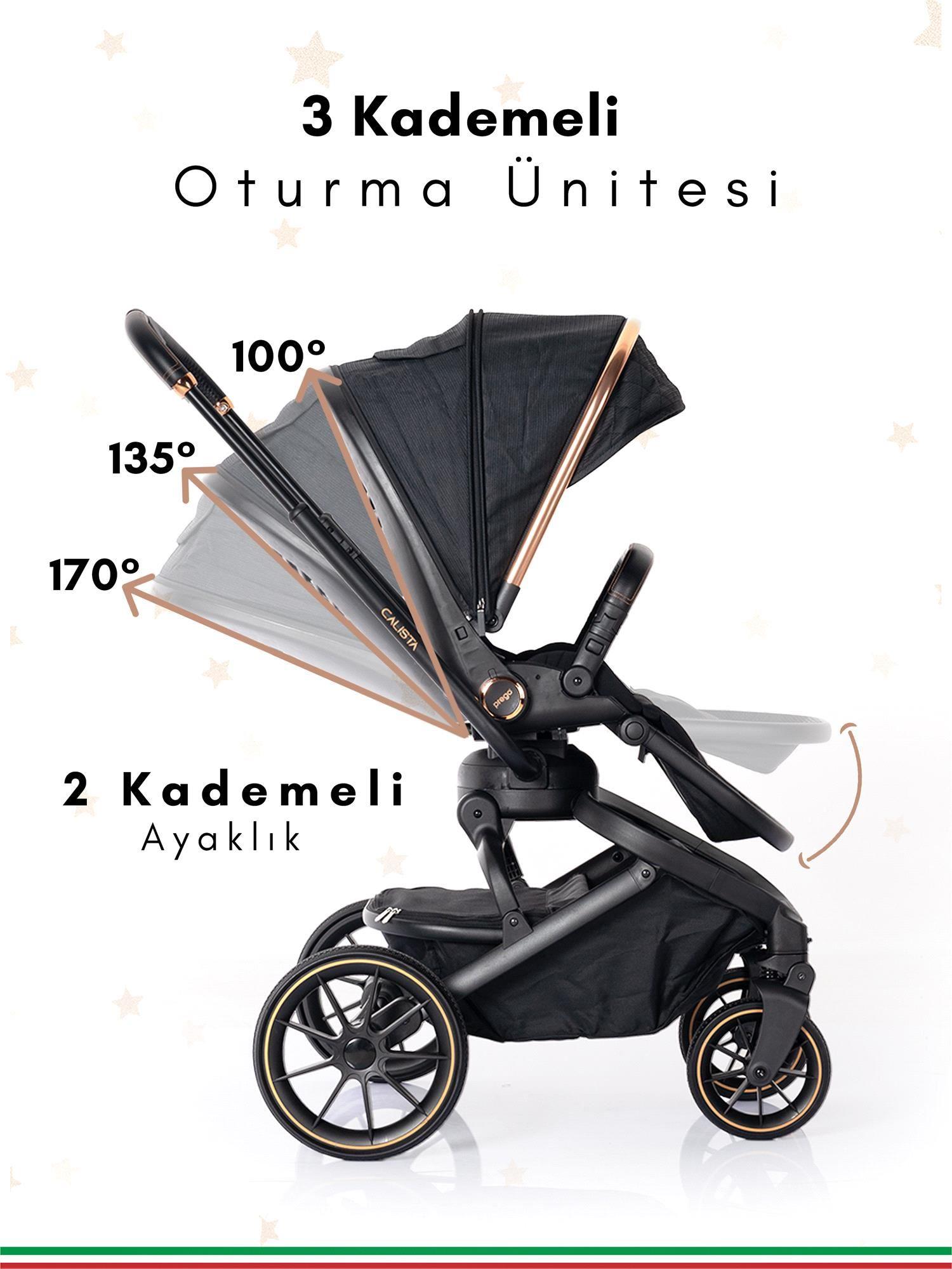 Prego Calista Travel Sistem Bebek Arabası Siyah 2045 