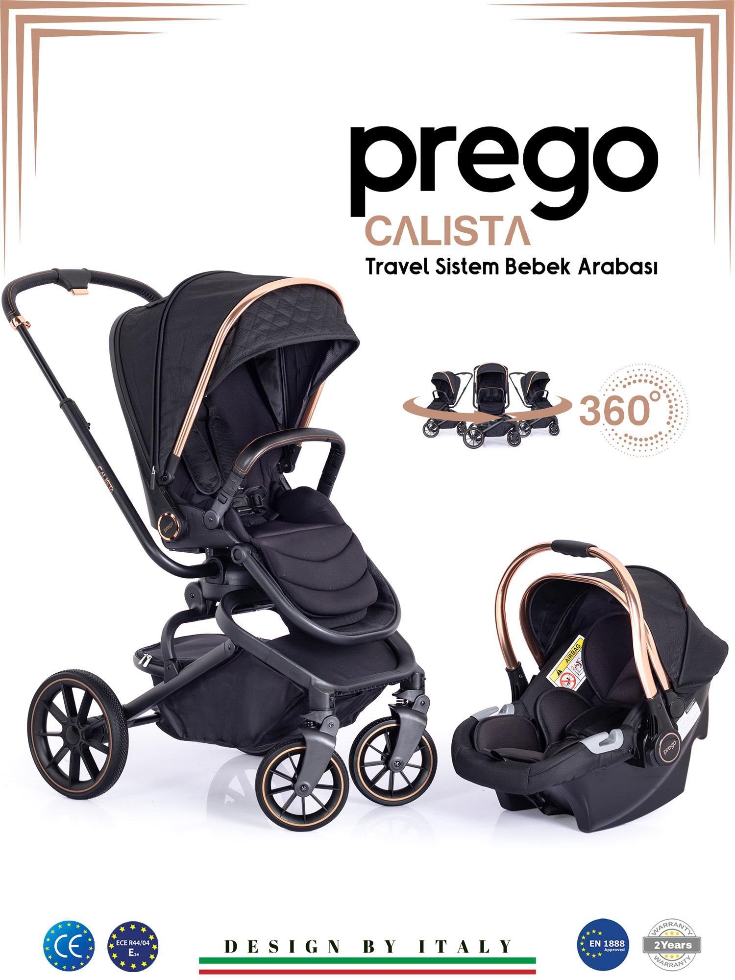Prego Calista Travel Sistem Bebek Arabası Siyah 2045 