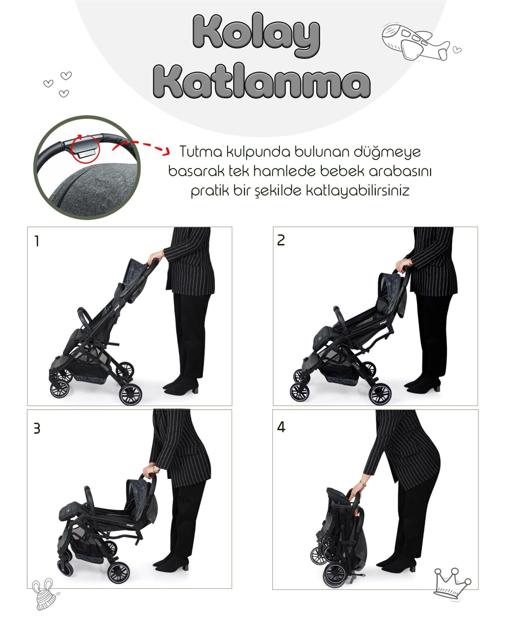Prego Lotus Kabin Boy Bebek Arabası Füme 2033