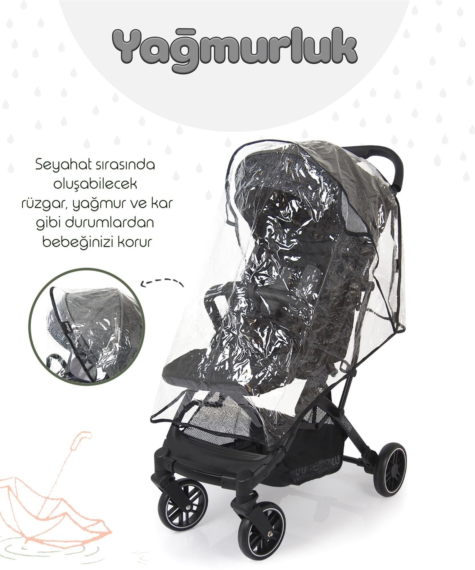 Prego Lotus Kabin Boy Bebek Arabası Füme 2033