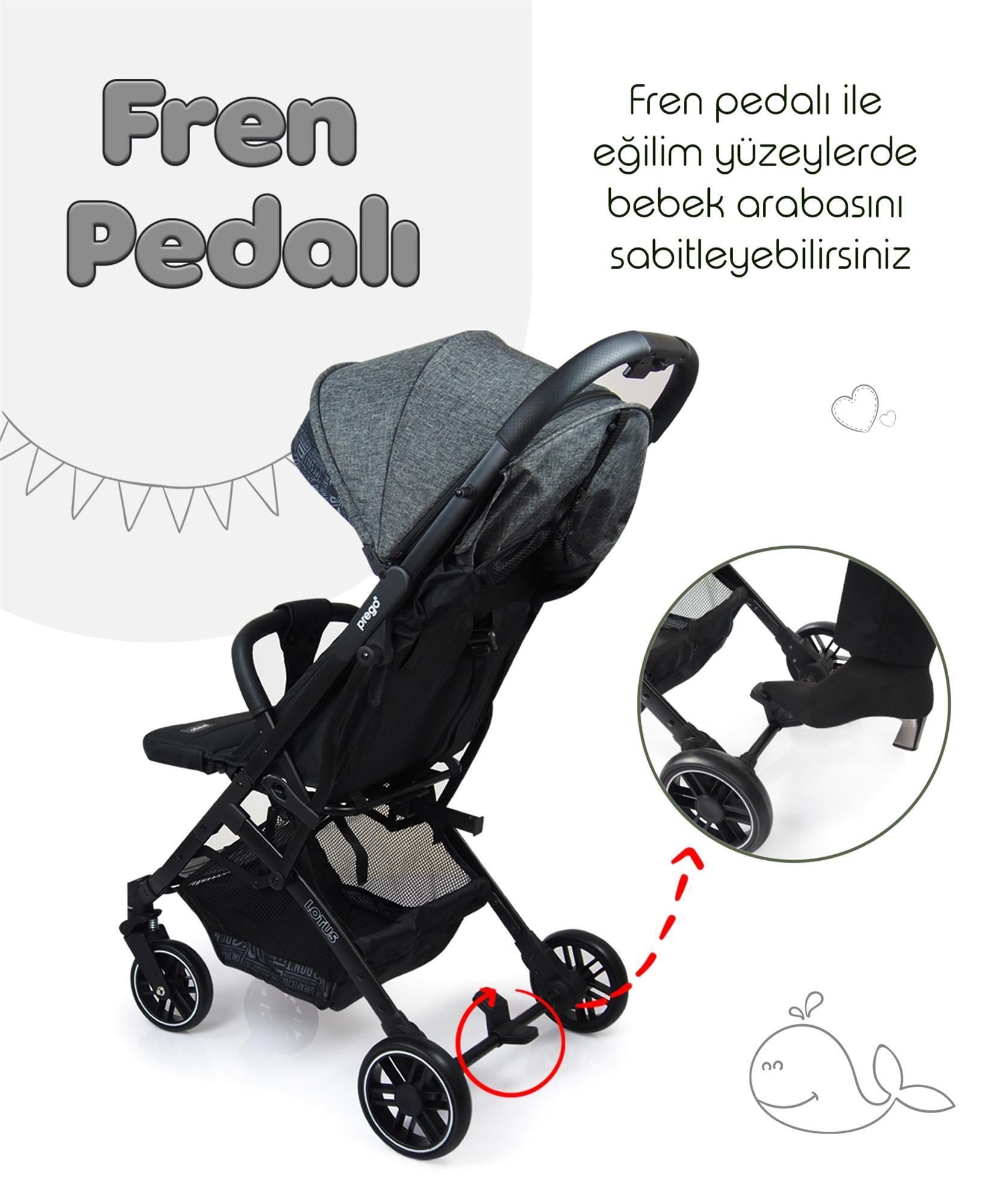 Prego Lotus Kabin Boy Bebek Arabası Füme 2033