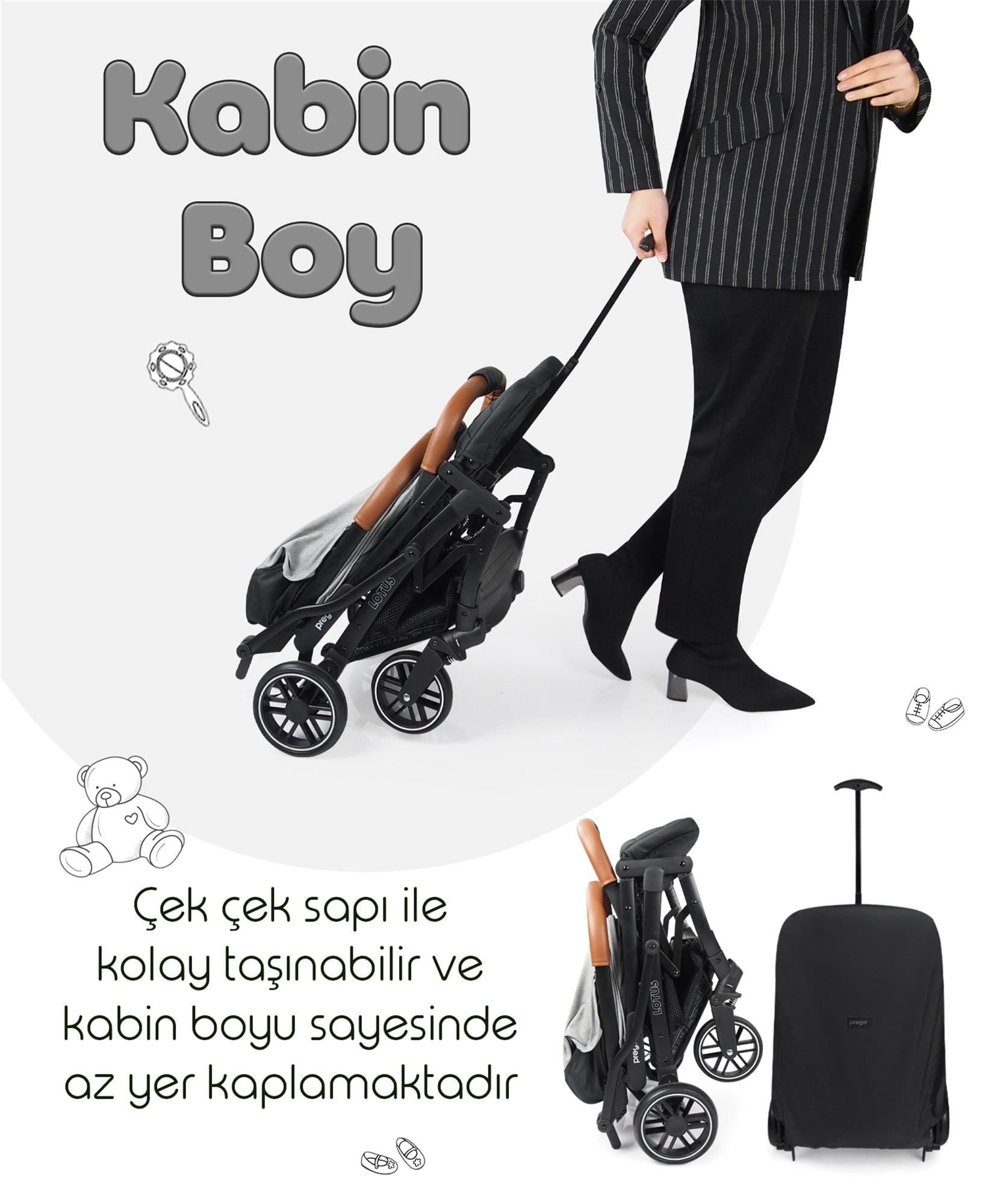 Prego Lotus Kabin Boy Bebek Arabası Gri 2033