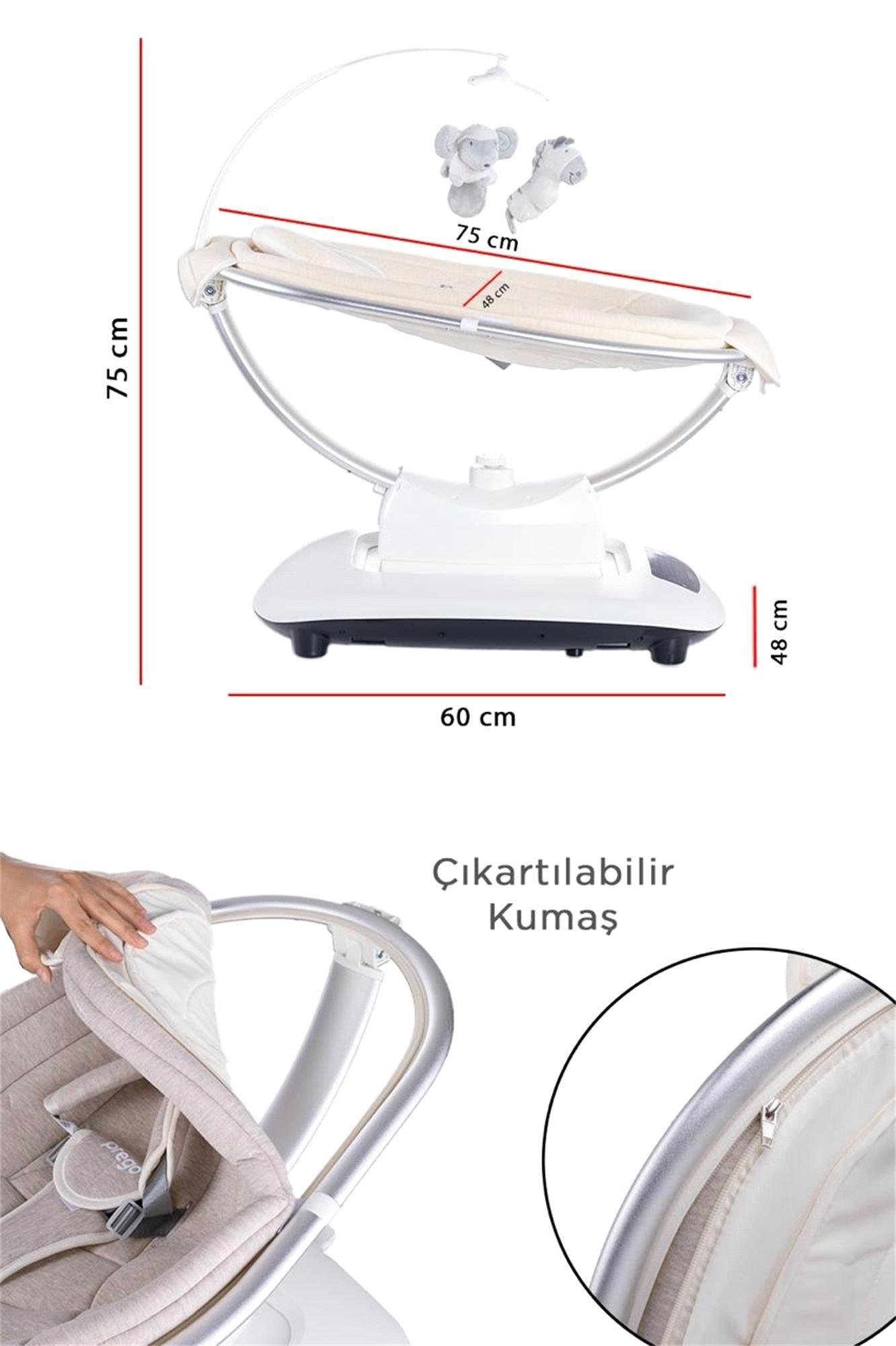 Prego Montes  Elektrikli Otomatik Sallanan Ana Kucağı Krem 4090