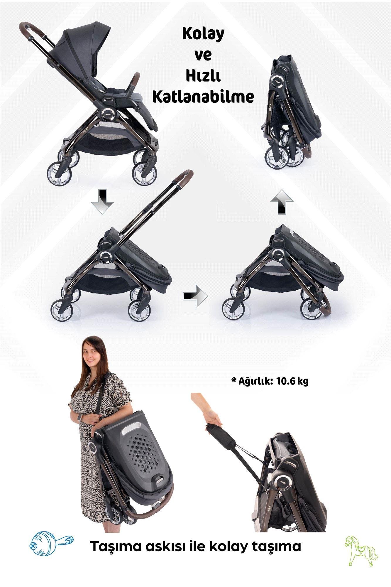 Prego Noax Travel Bebek Arabası Füme 2083