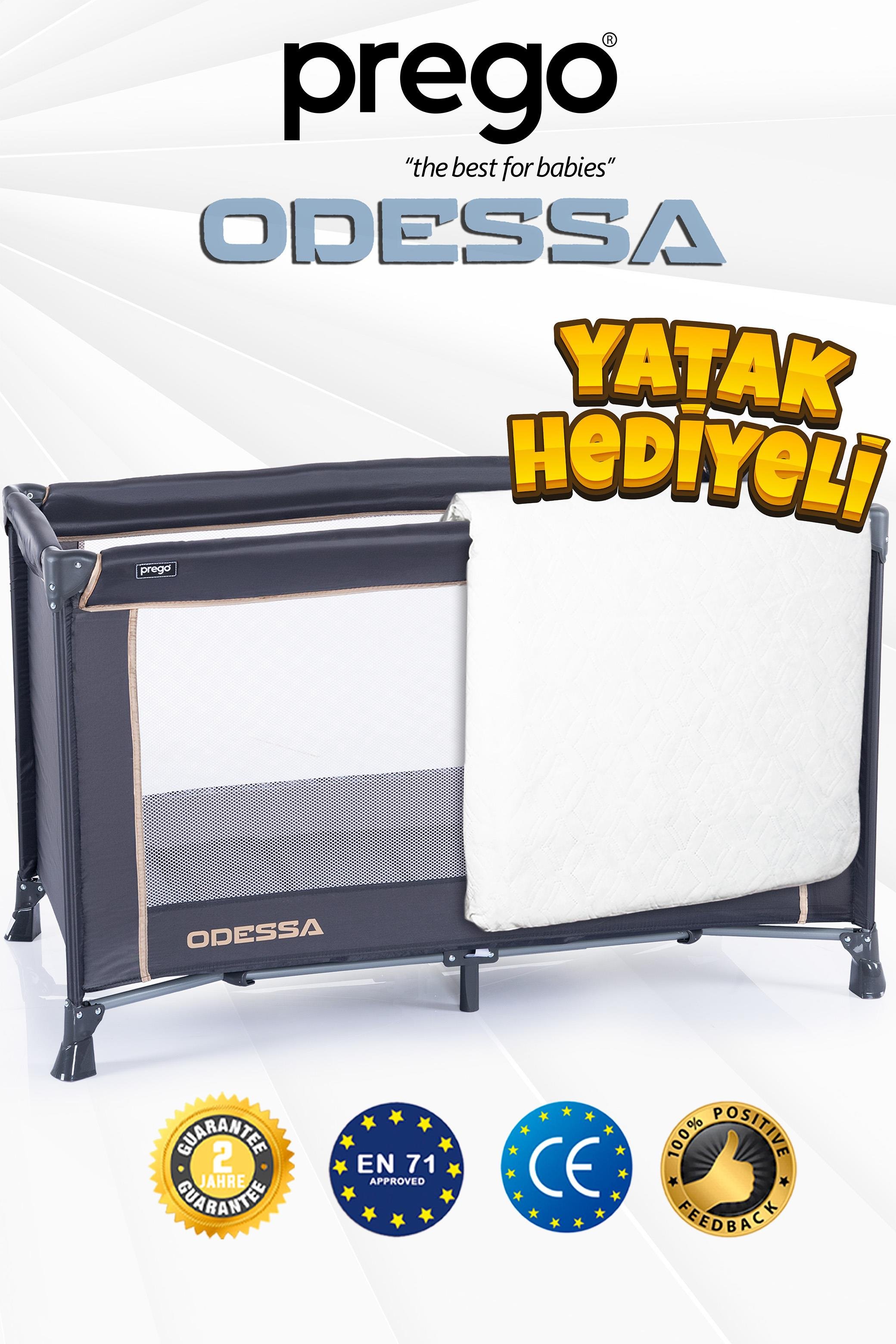 Prego Odessa Otel Apart Tipi Park Yatak Beşik Oyun Parkı Füme + Yatak Hediyeli