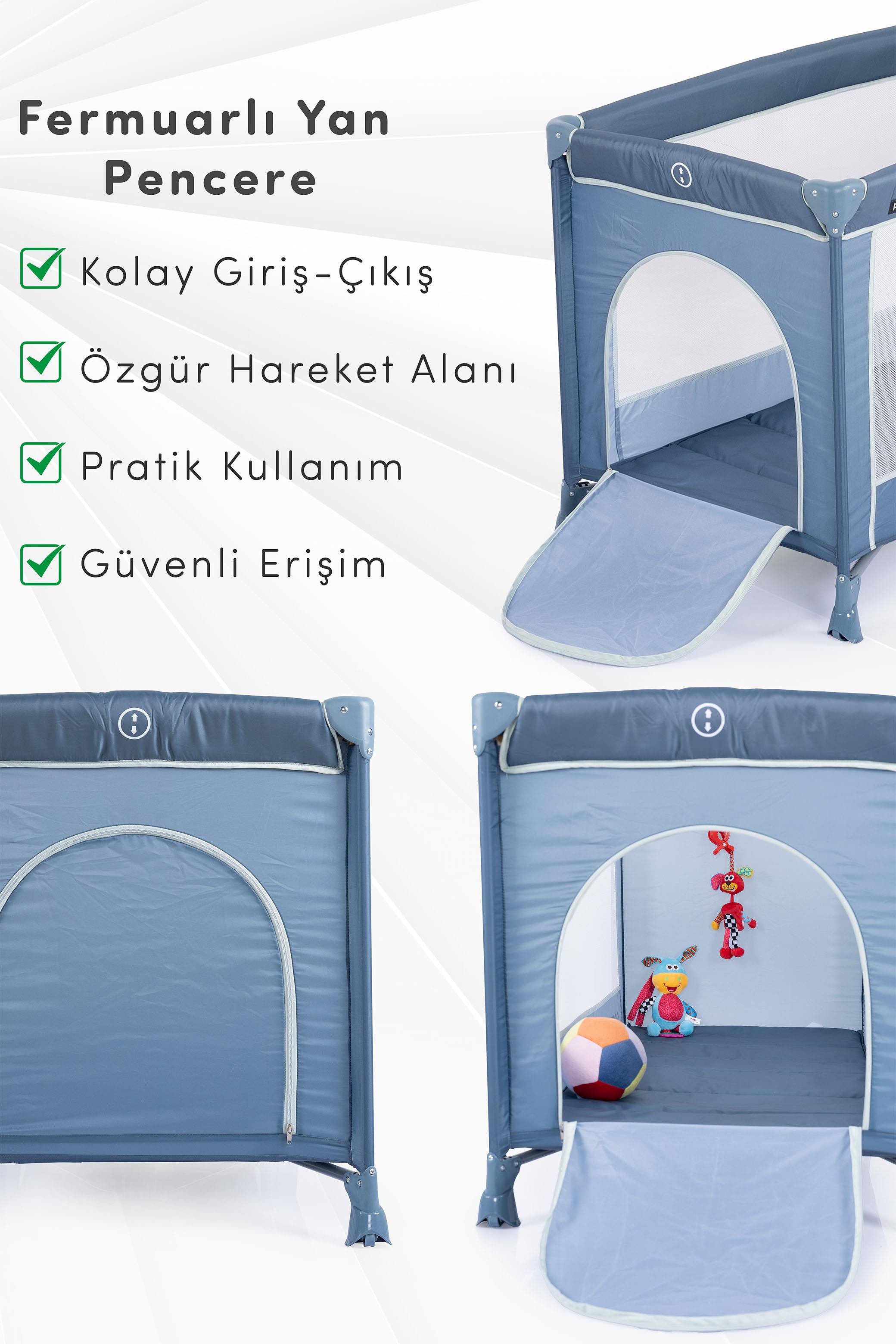 Prego Odessa Otel Apart Tipi Park Yatak Beşik Oyun Parkı Yeşil + Yatak Hediyeli