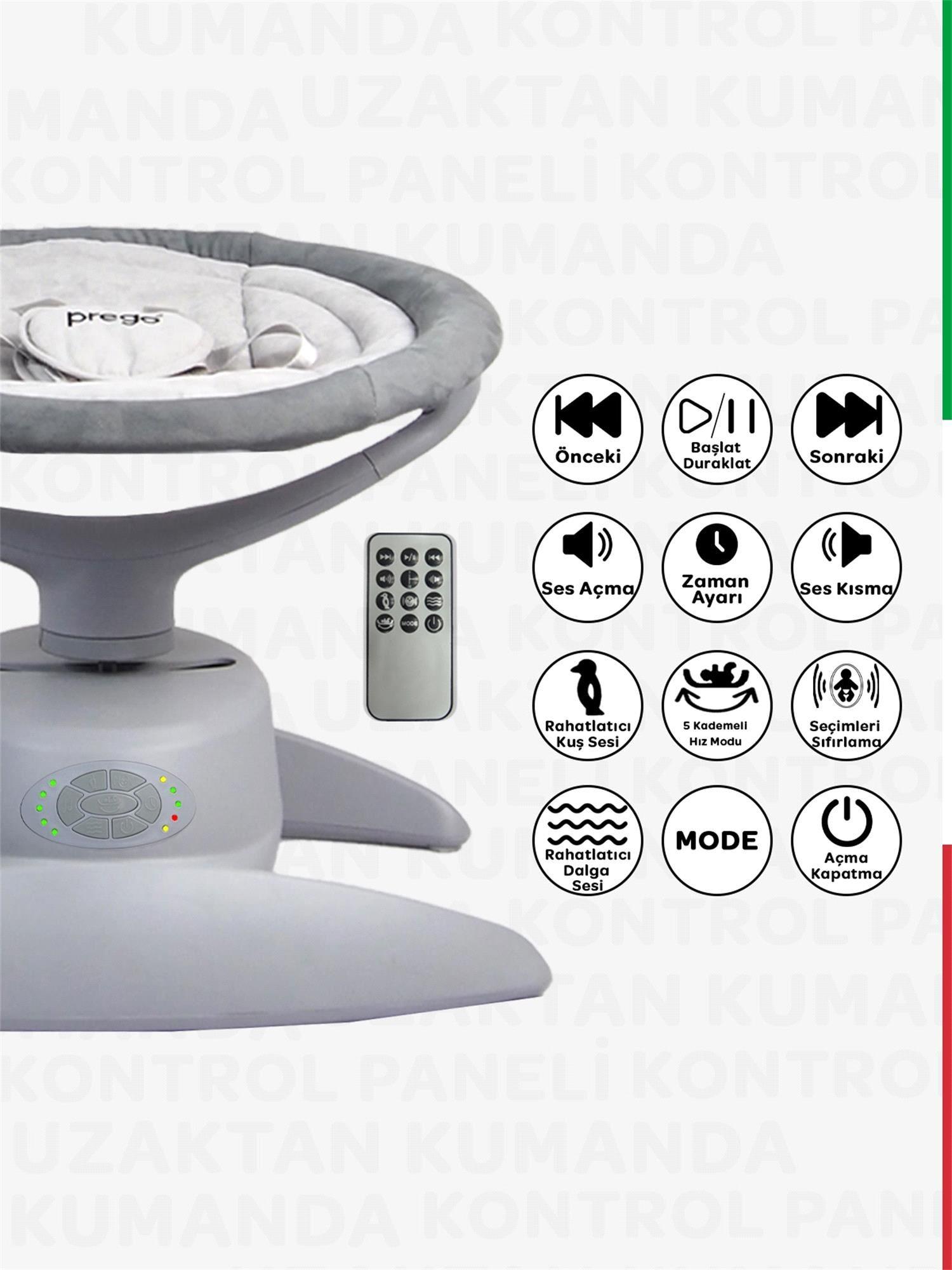 Prego Pegasus Elektrikli ve Pilli Ana Kucağı Bluetoothlu Bej 