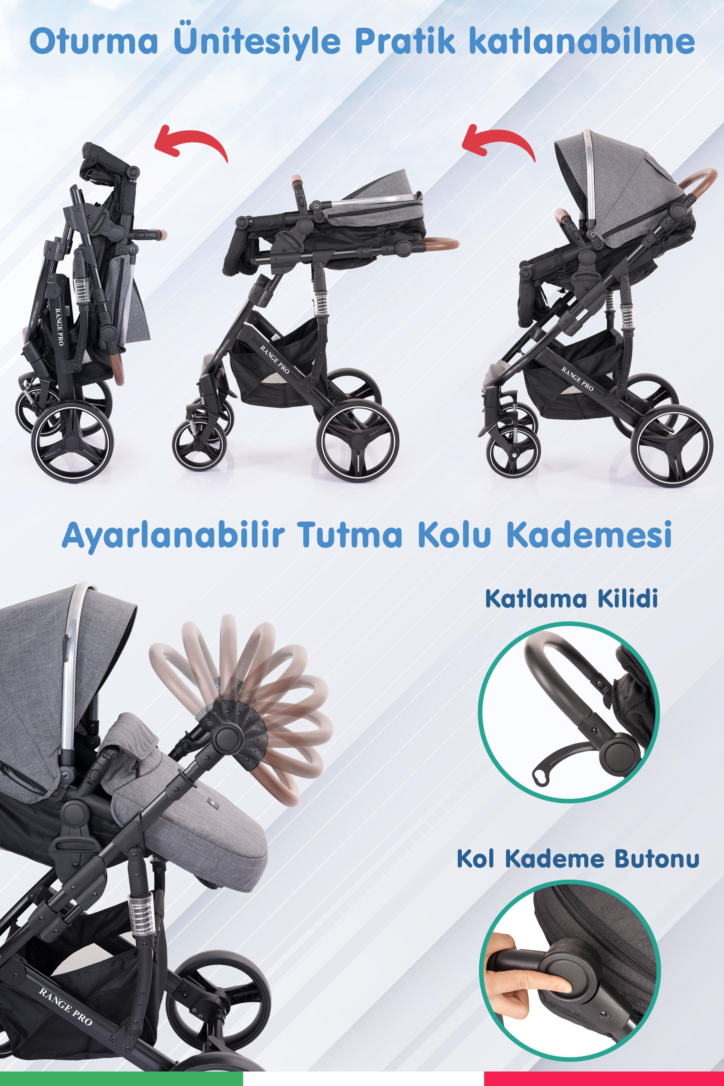 Prego Range Pro Travel Sistem Bebek Arabası 2096 Gri