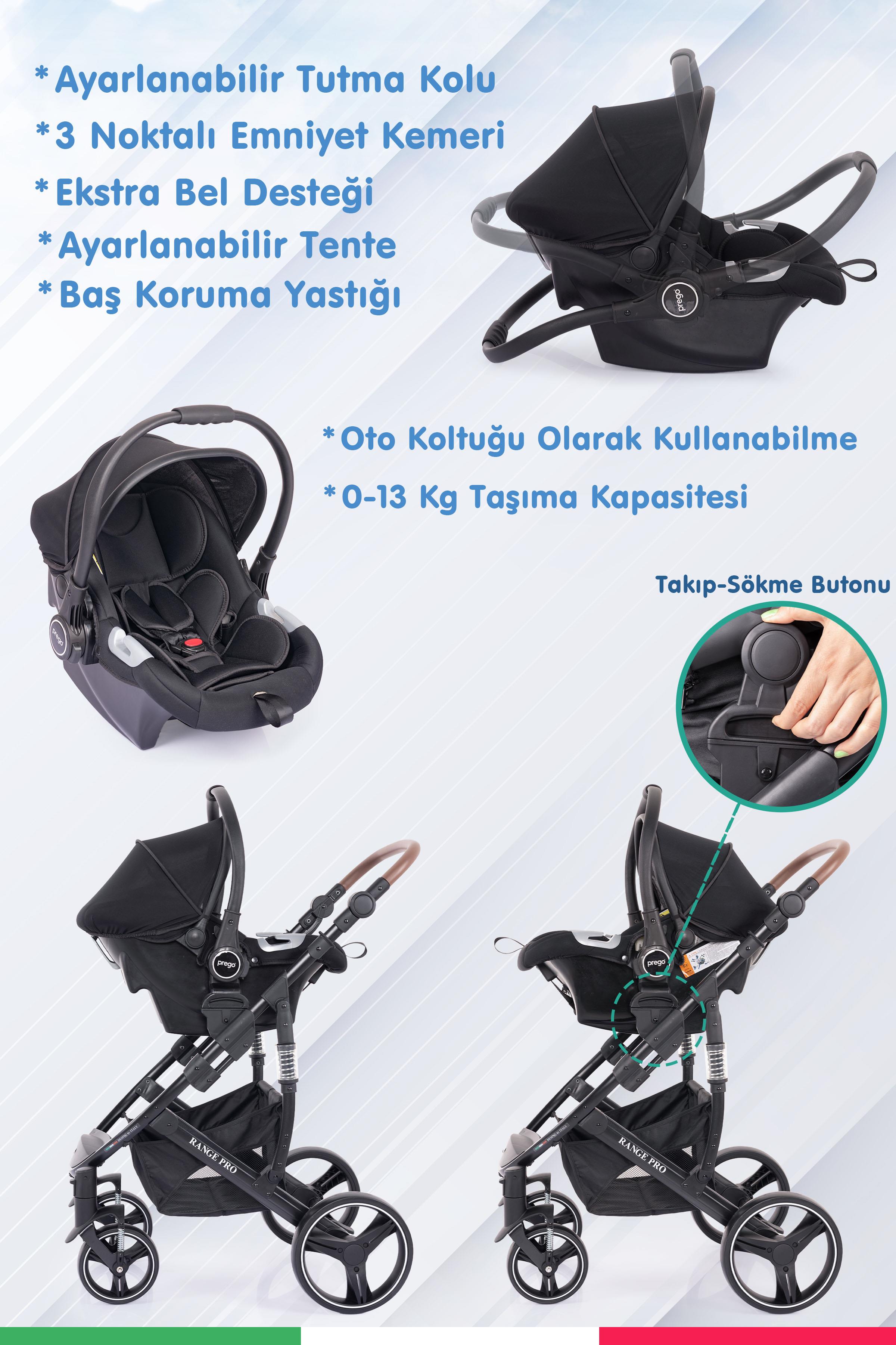 Prego Range Pro Travel Sistem Bebek Arabası 2096 Gri