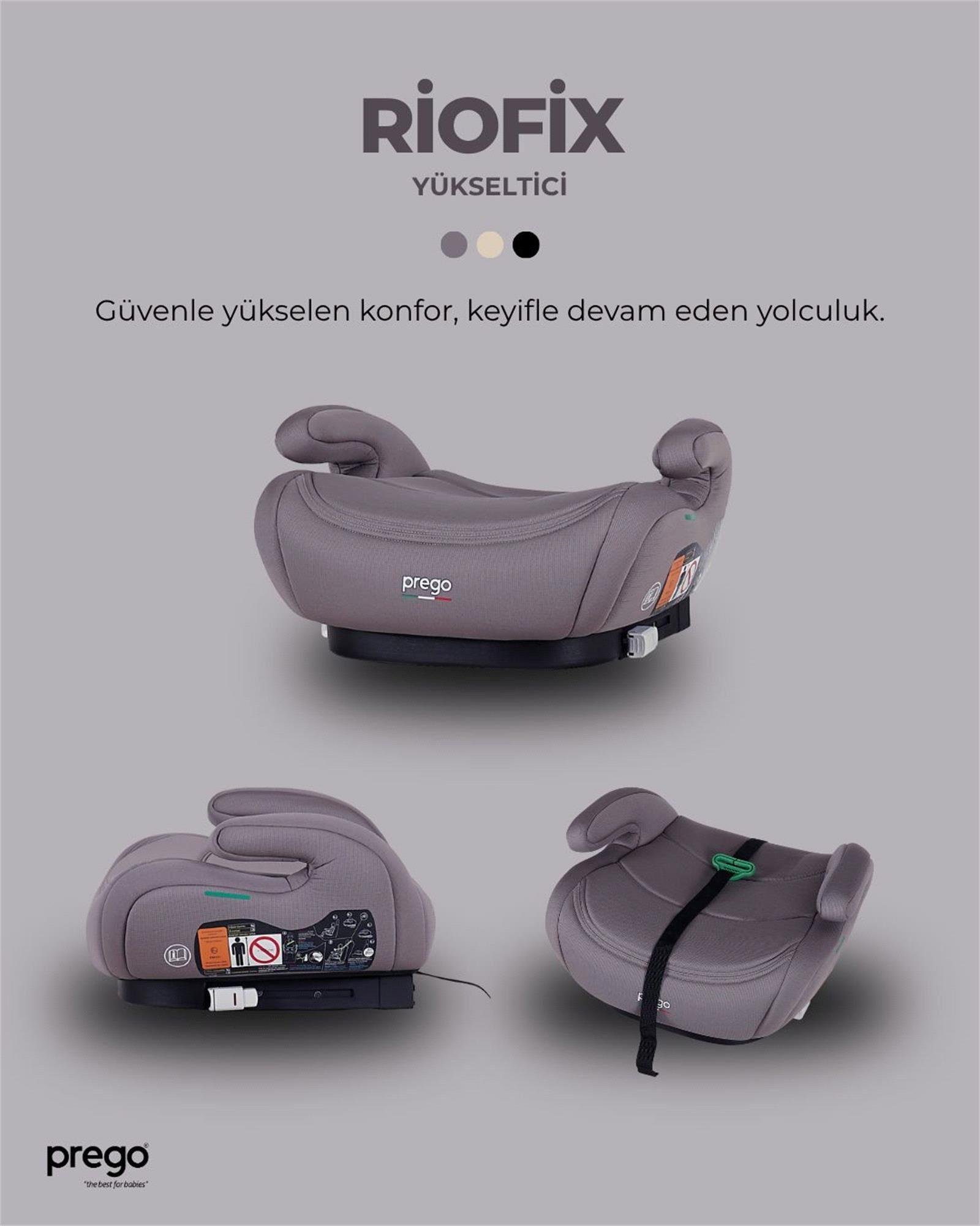 Prego Riofix Yükseltici Oto Koltuğu Gri 4052