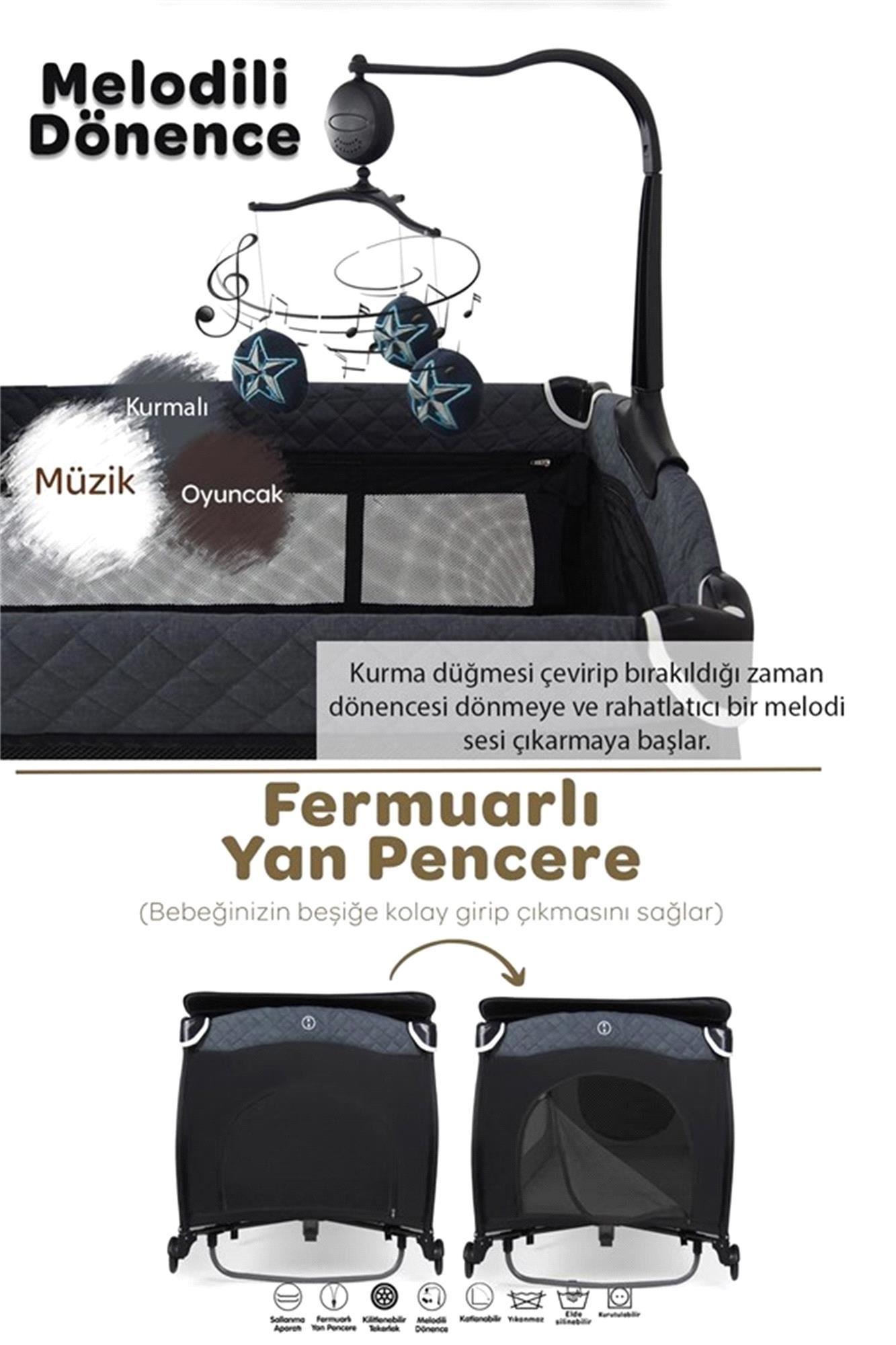 Prego San Diego Plus Oyun Parkı 70*120 Cm 8029 Gri