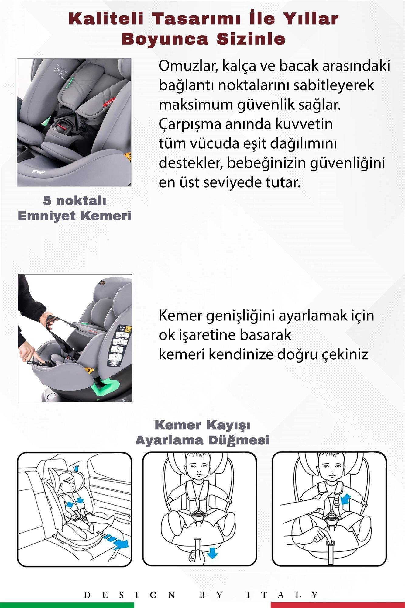 Prego Tronfix Isize Oto Koltuğu Gri Q9004