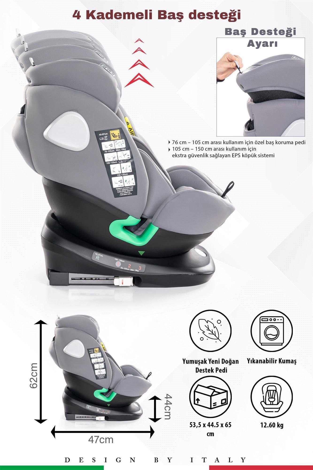 Prego Tronfix Isize Oto Koltuğu Gri Q9004