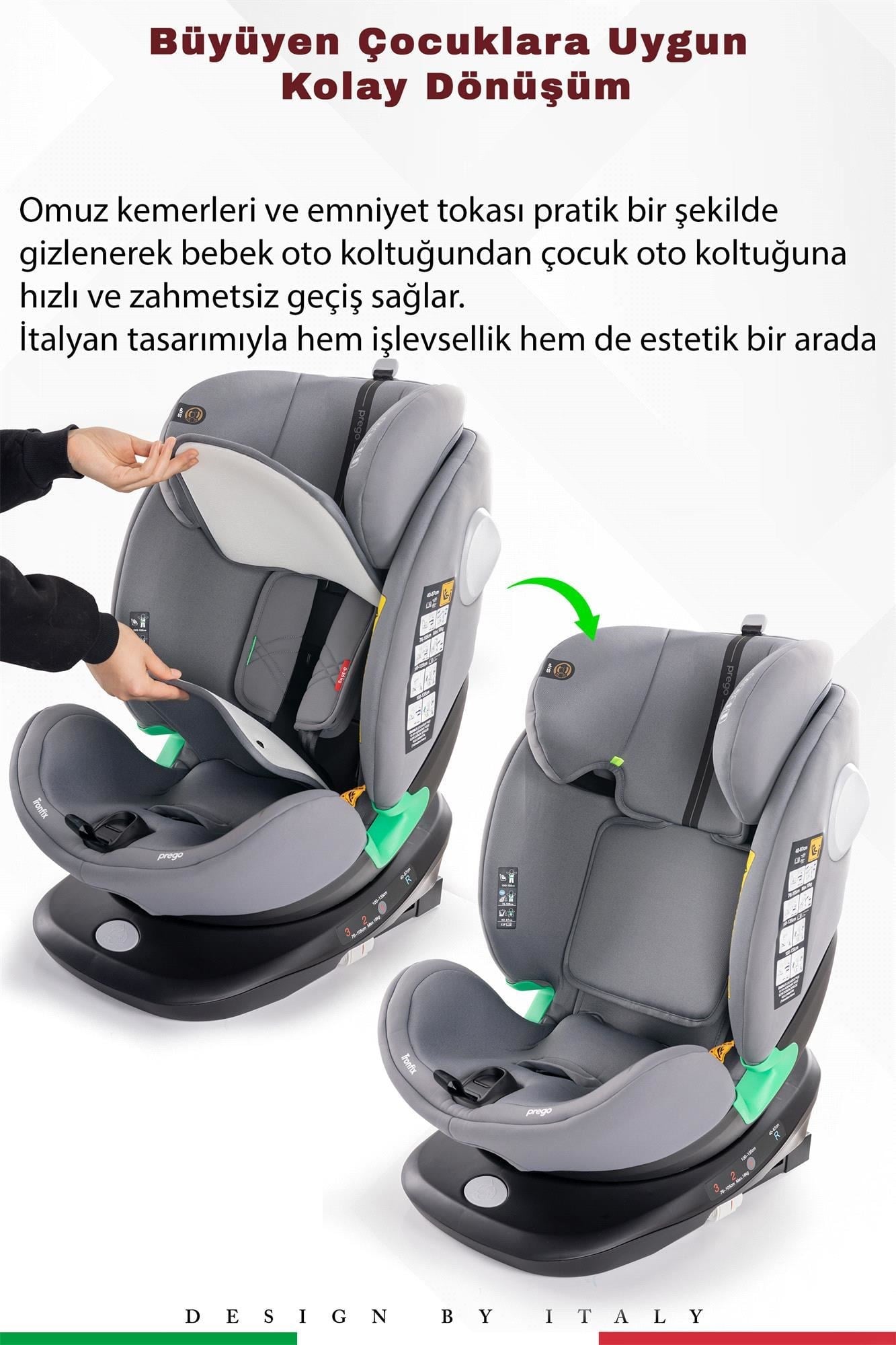 Prego Tronfix Isize Oto Koltuğu Gri Q9004