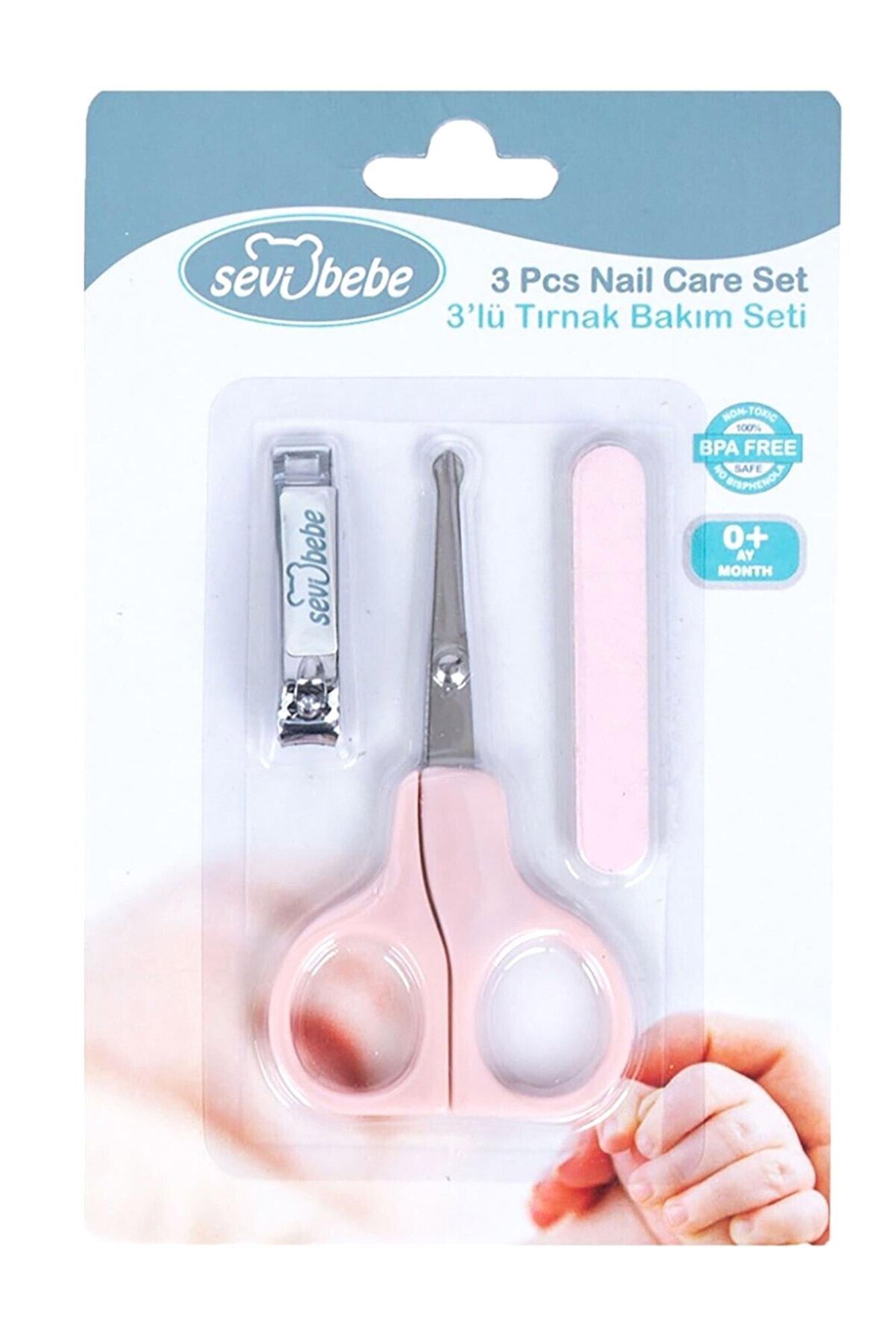 Sevi Bebe Kız Bebek 3'lü Tırnak Bakım Seti Pembe 507