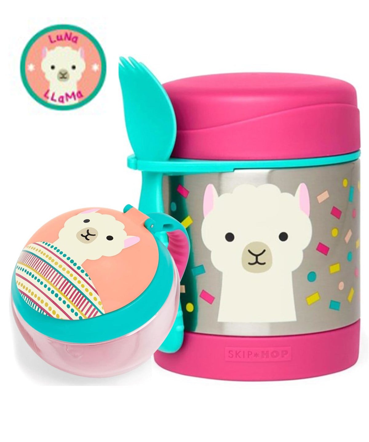 Skip Hop Zoo Paslanmaz Çelik Termos - Çerez Kabı Lama Seti