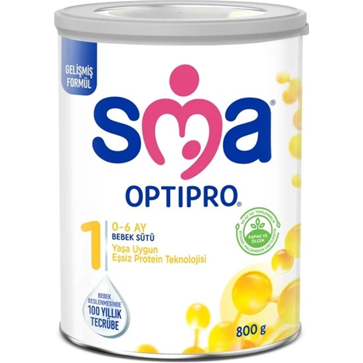 SMA Yeni Formül Sma Optıpro 1 Numara 800 gr 0-6 Ay Devam Sütü
