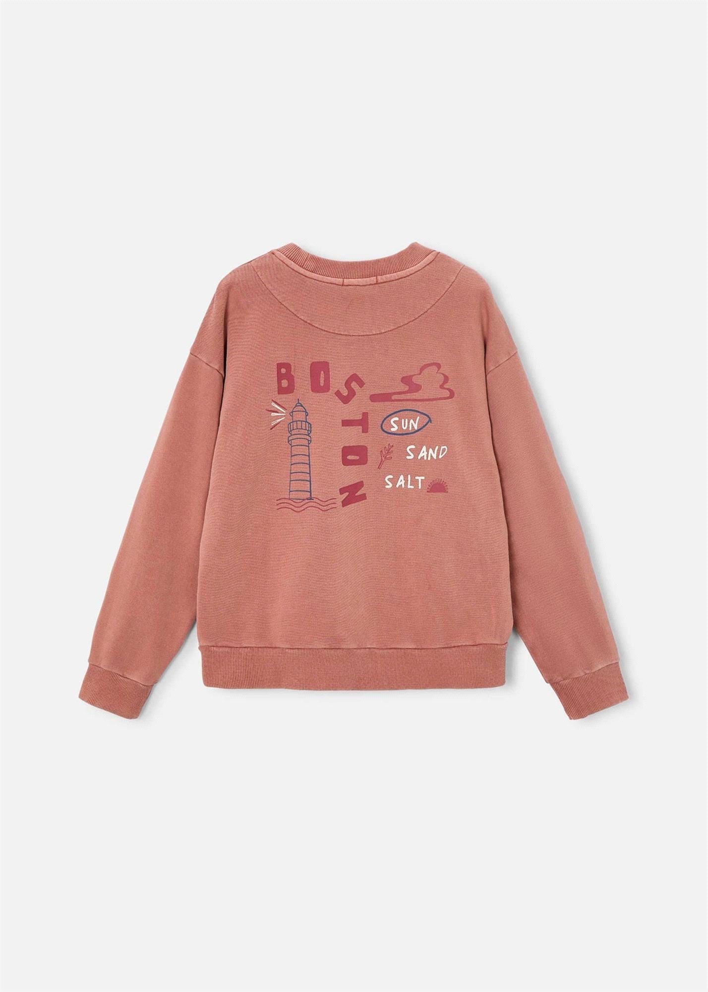 The Boston Kids Erkek Çocuk Baskılı Sweatshirt Tarçın 6423