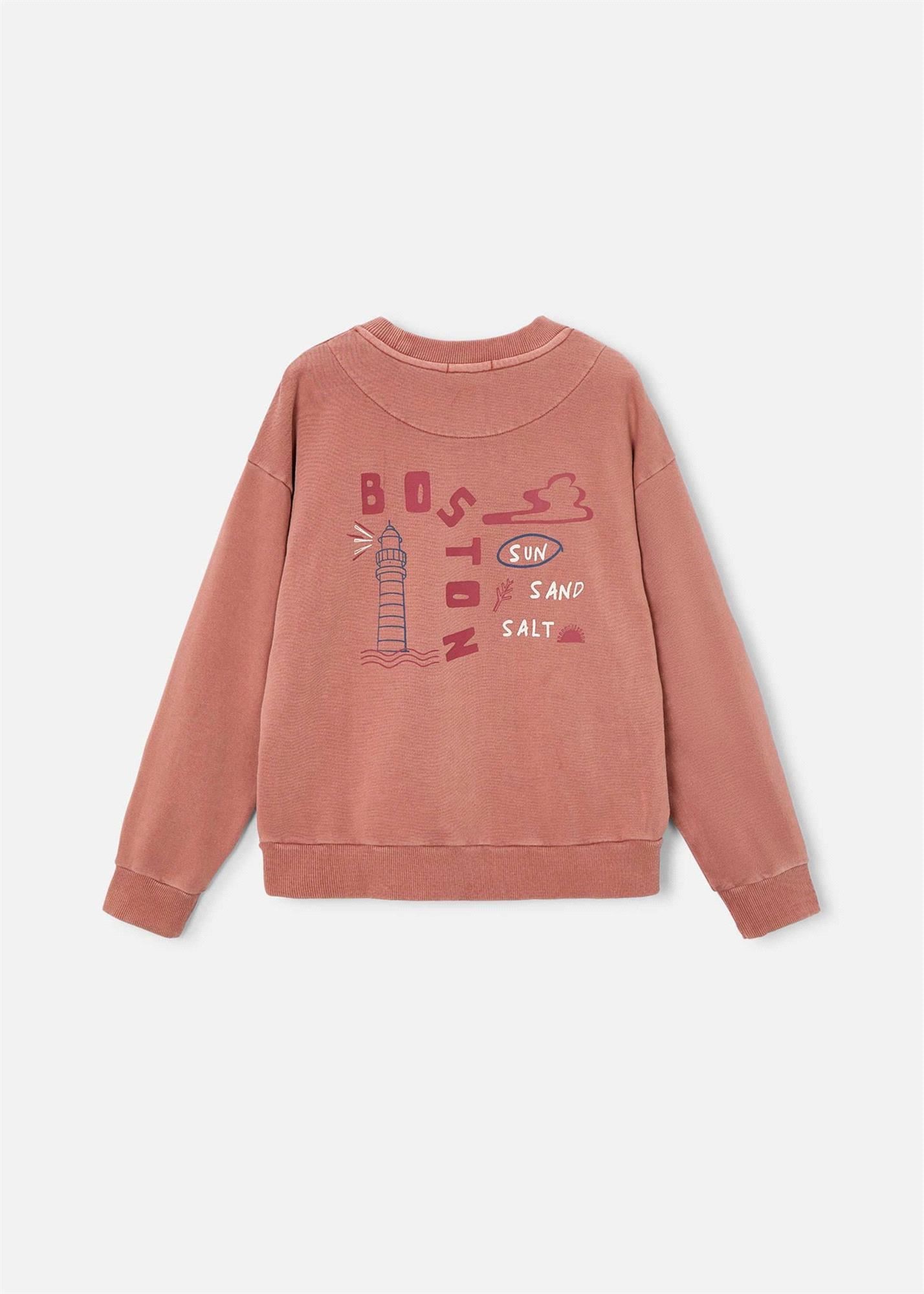 The Boston Kids Erkek Çocuk Baskılı Sweatshirt Tarçın 6423