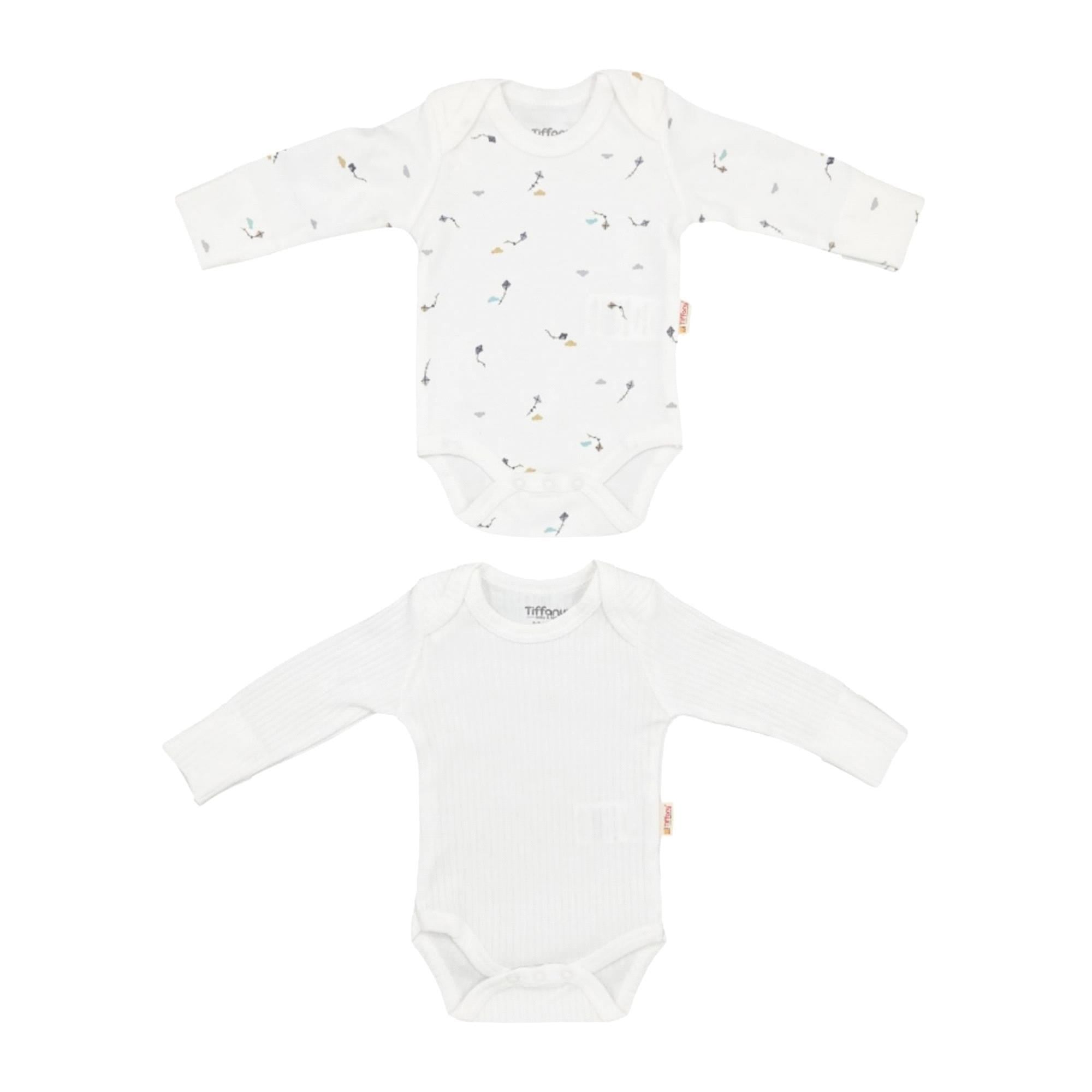 Tiffany Baby Bebek Kite Runnet Theme 2' li Uzun Kol Zıbın Set Ekru  33011