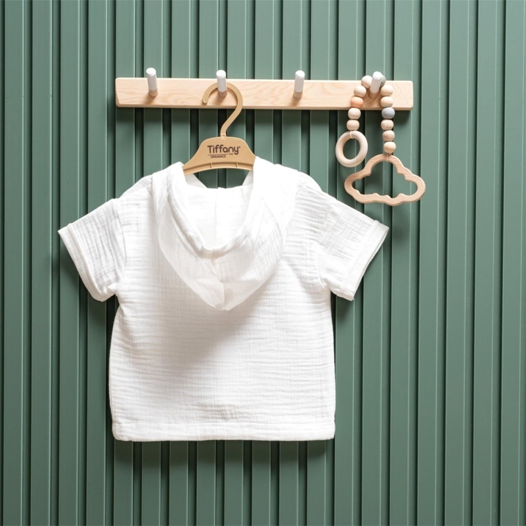 Tiffany Baby Bebek Müslin Theme Kapüşonlu Tişört Ekru 26123