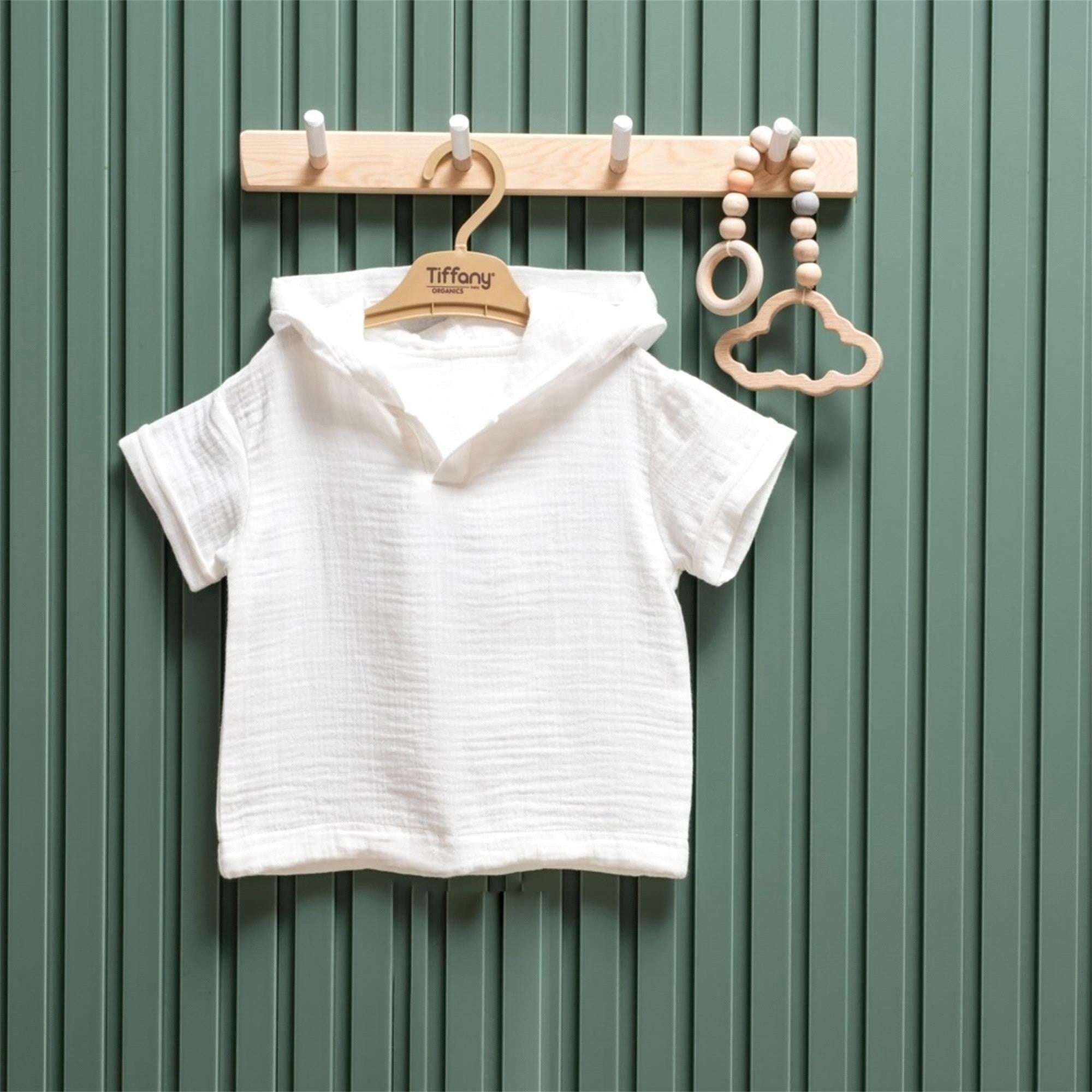Tiffany Baby Bebek Müslin Theme Kapüşonlu Tişört Ekru 26123