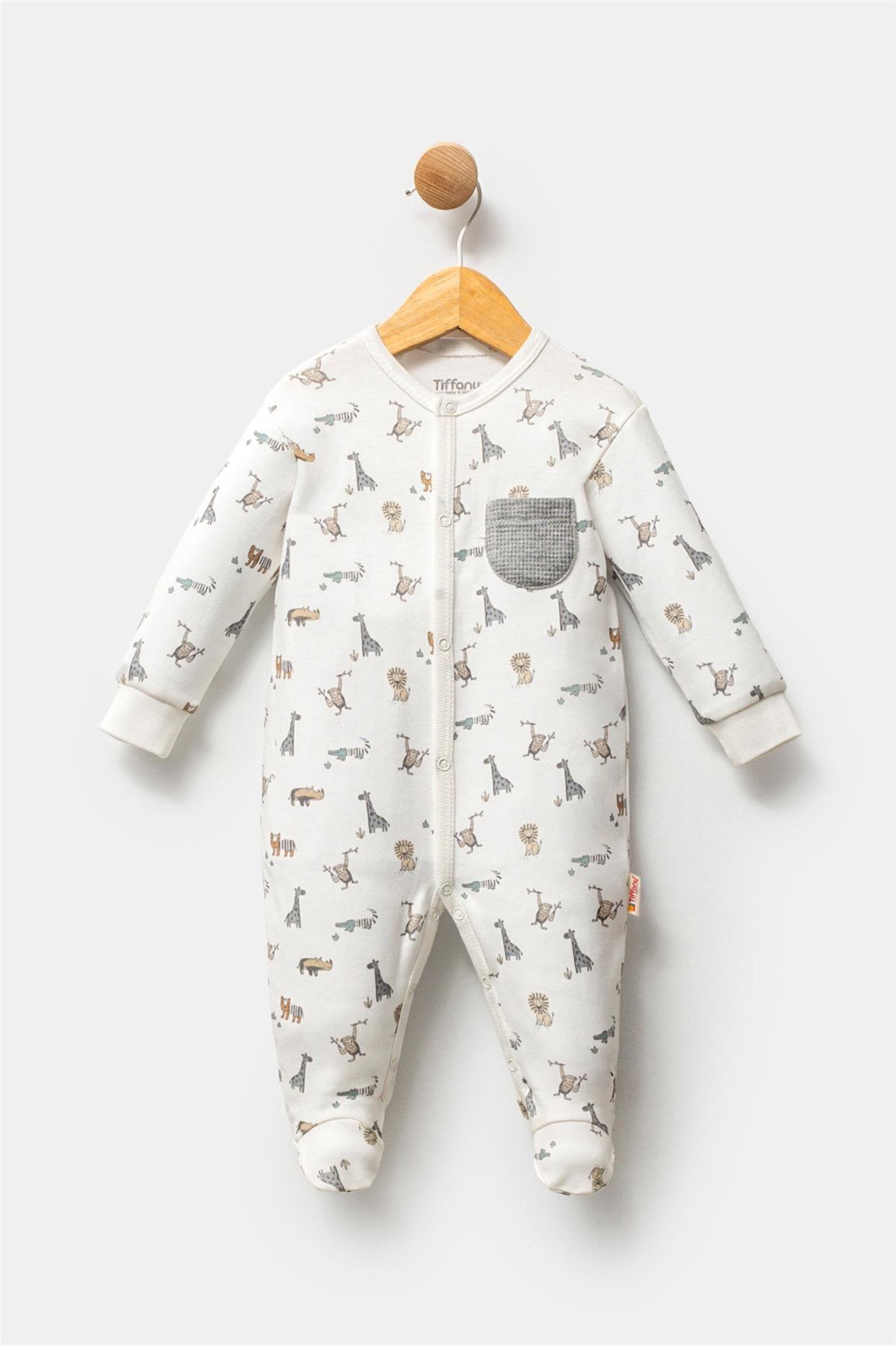 Tiffany Baby Erkek Bebek African Animals Theme Patikli Tulum Ekru 32033