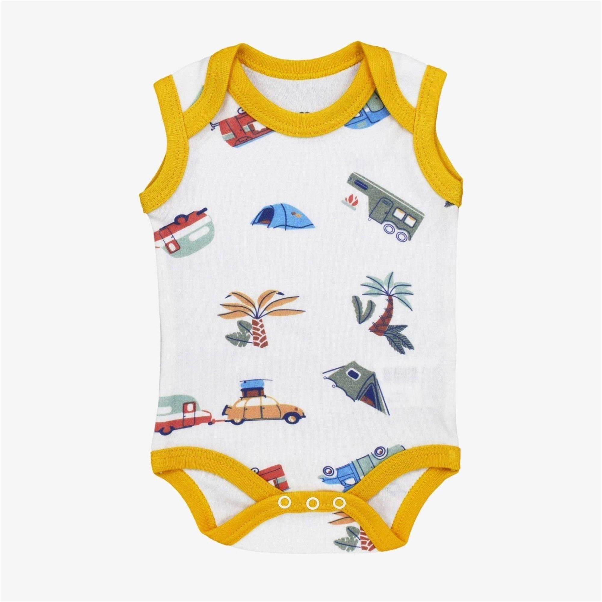 Tiffany Baby Erkek Bebek Caravan Theme Atlet Body Beyaz INT 24 12009