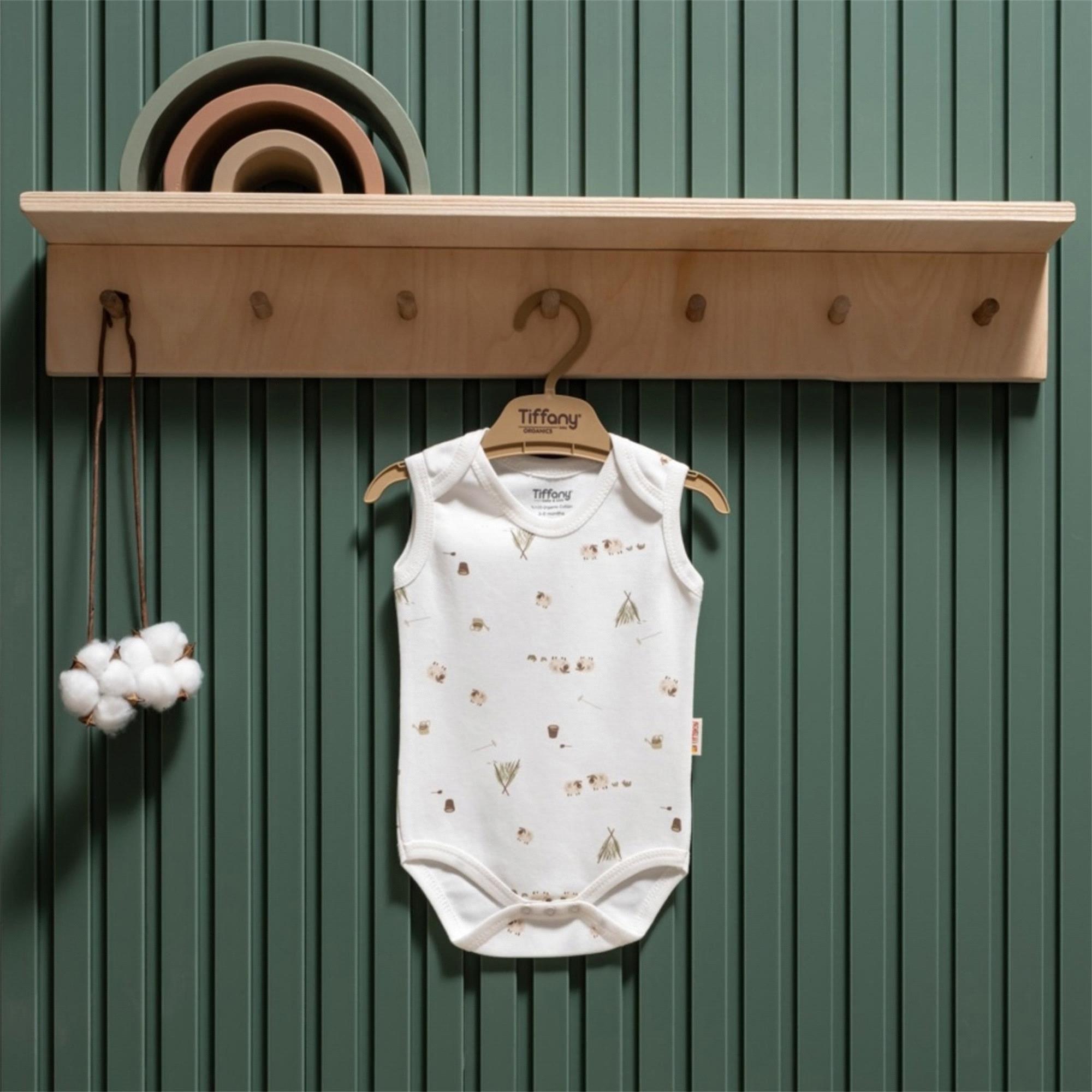 Tiffany Baby Erkek Bebek Organik Theme Happy Lambs Atlet Badi Ekru 33009