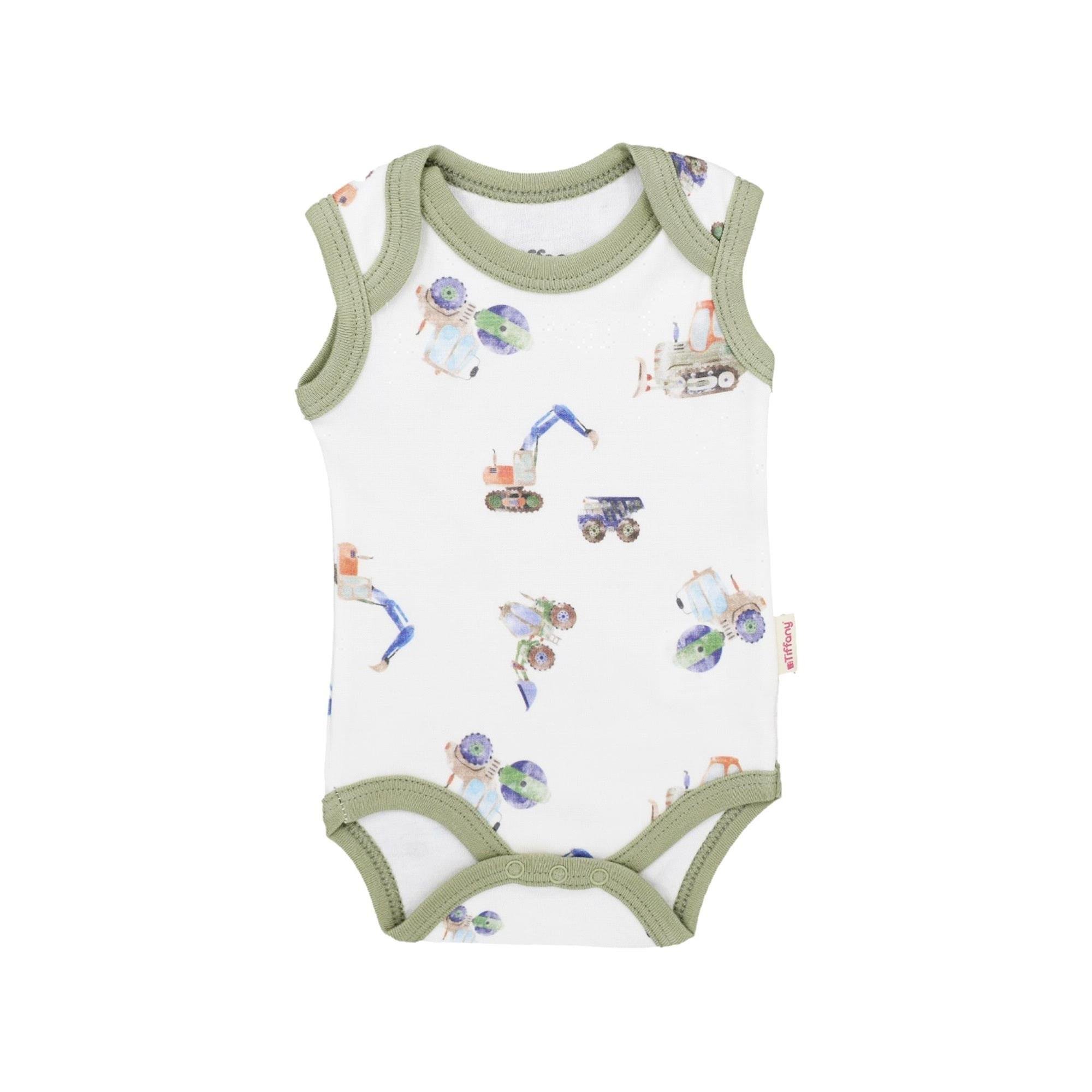 Tiffany Baby Erkek Bebek Work Machine Theme Atlet Body Ekru 13009