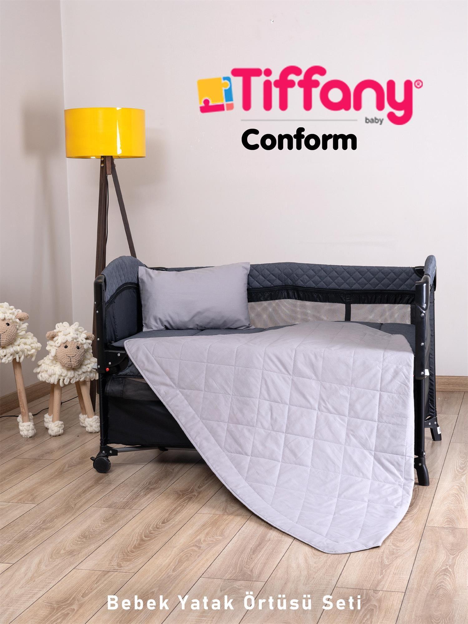 Tiffany Conform Kapitoneli Bebek Yatak Örtüsü Gri 971040