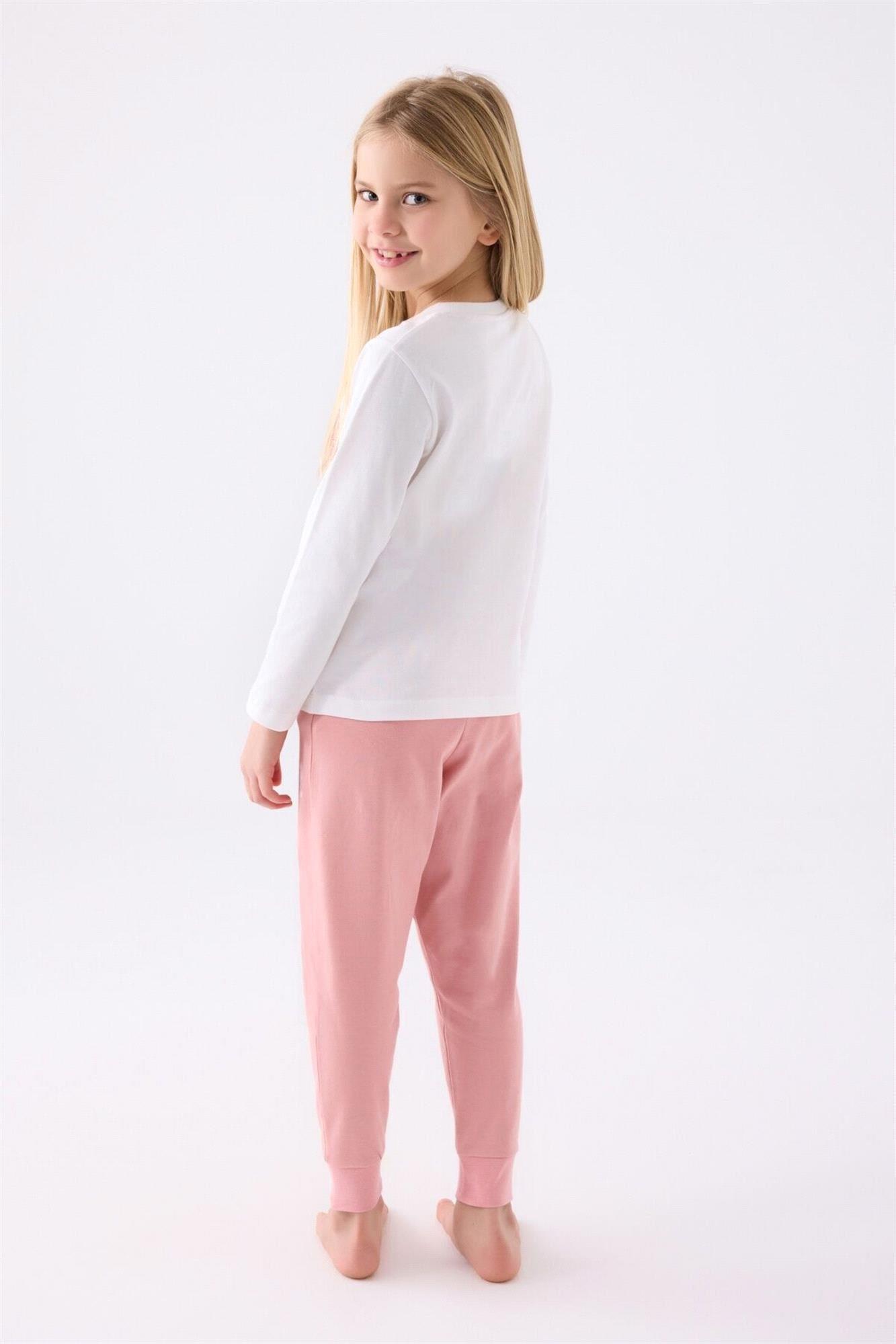 U.S. Polo Assn Kız Çocuk Pijama Takımı Krem US1984-4
