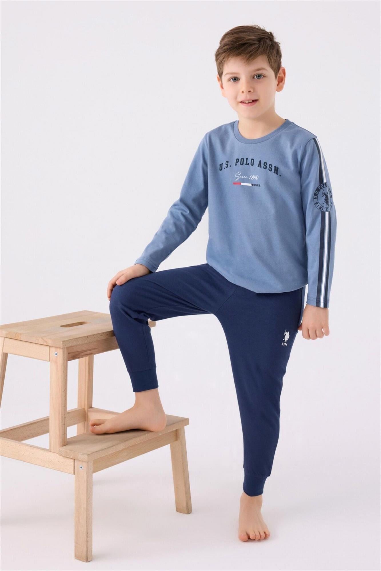 U.S. Polo Assn Erkek Çocuk Pijama Takım Mavi US1911-4