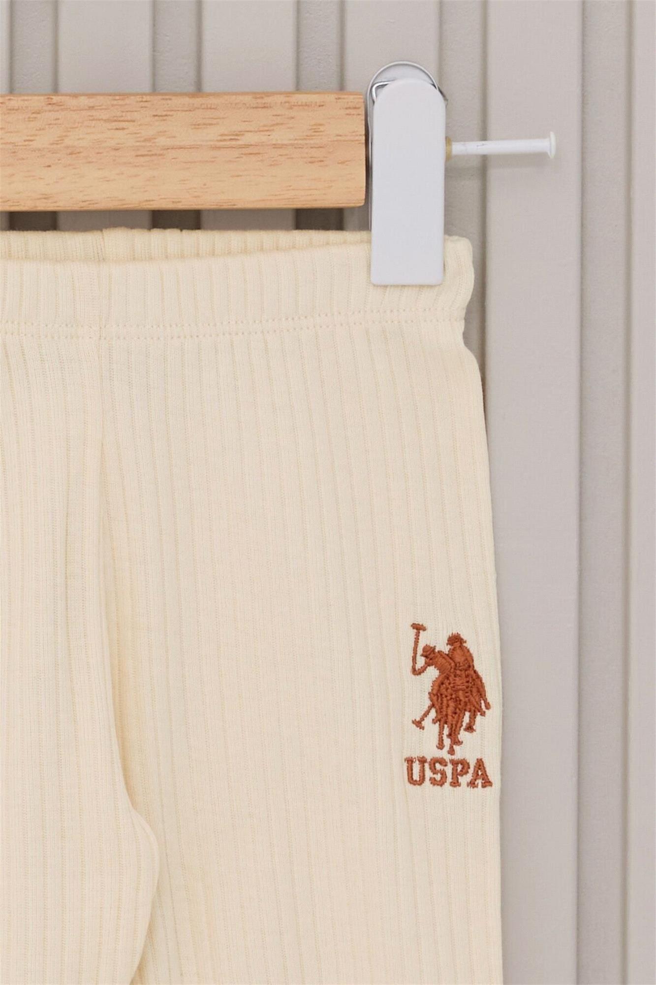 U.S. Polo Asnn Kız Bebek 2'li Takım Krem USB2108
