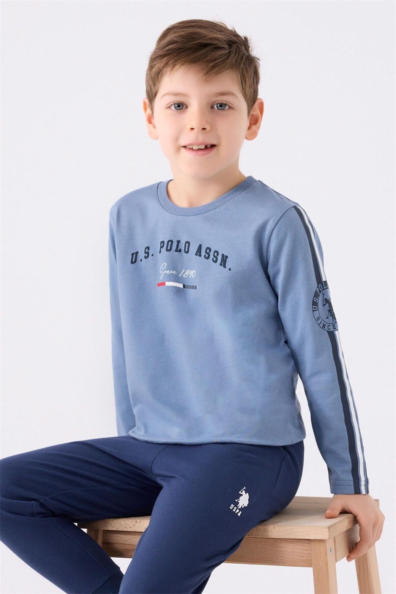 U.S. Polo Assn Erkek Çocuk Pijama Takım Mavi US1911-4
