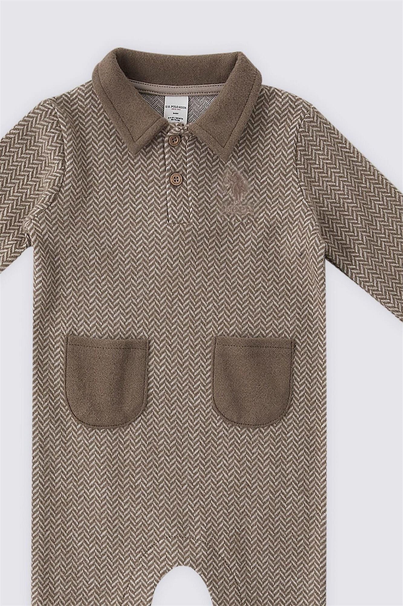 U.S. Polo Assn Bebek Patiksiz Tulum Kum USB1500