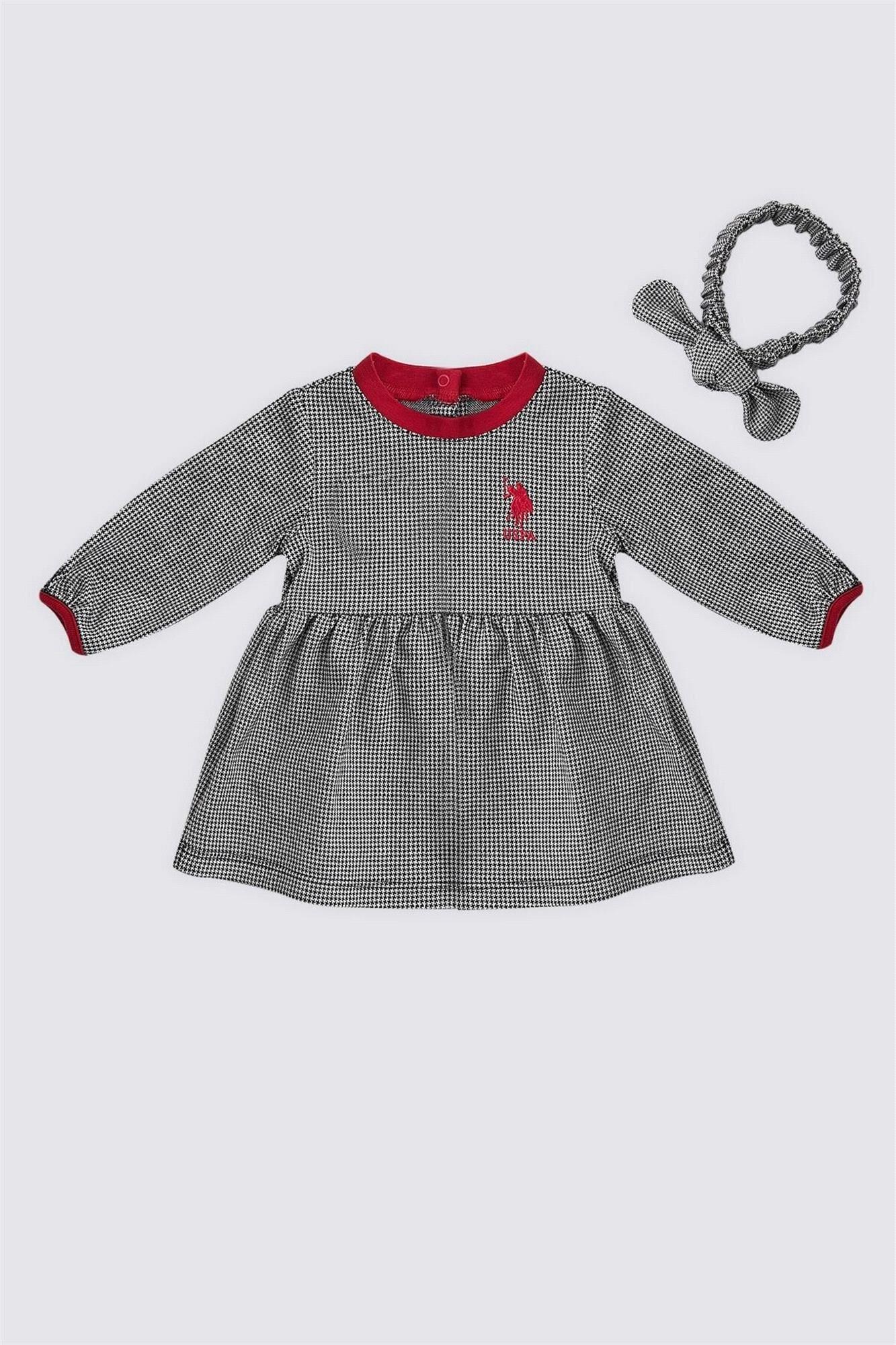 U.S. Polo Assn Kız Bebek Bandanalı Elbise Kazayağı USB1731